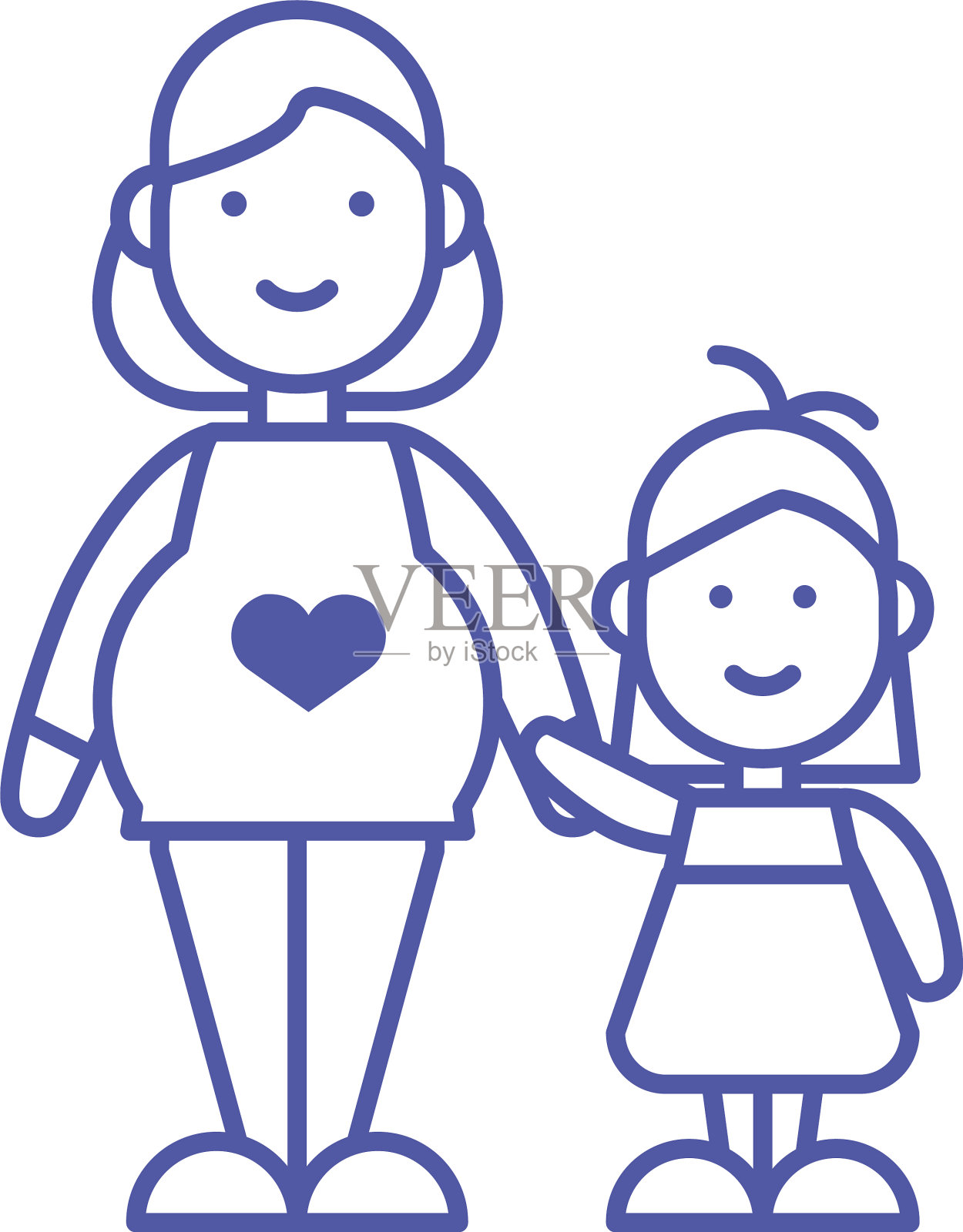 孤立的母女设计设计元素图片