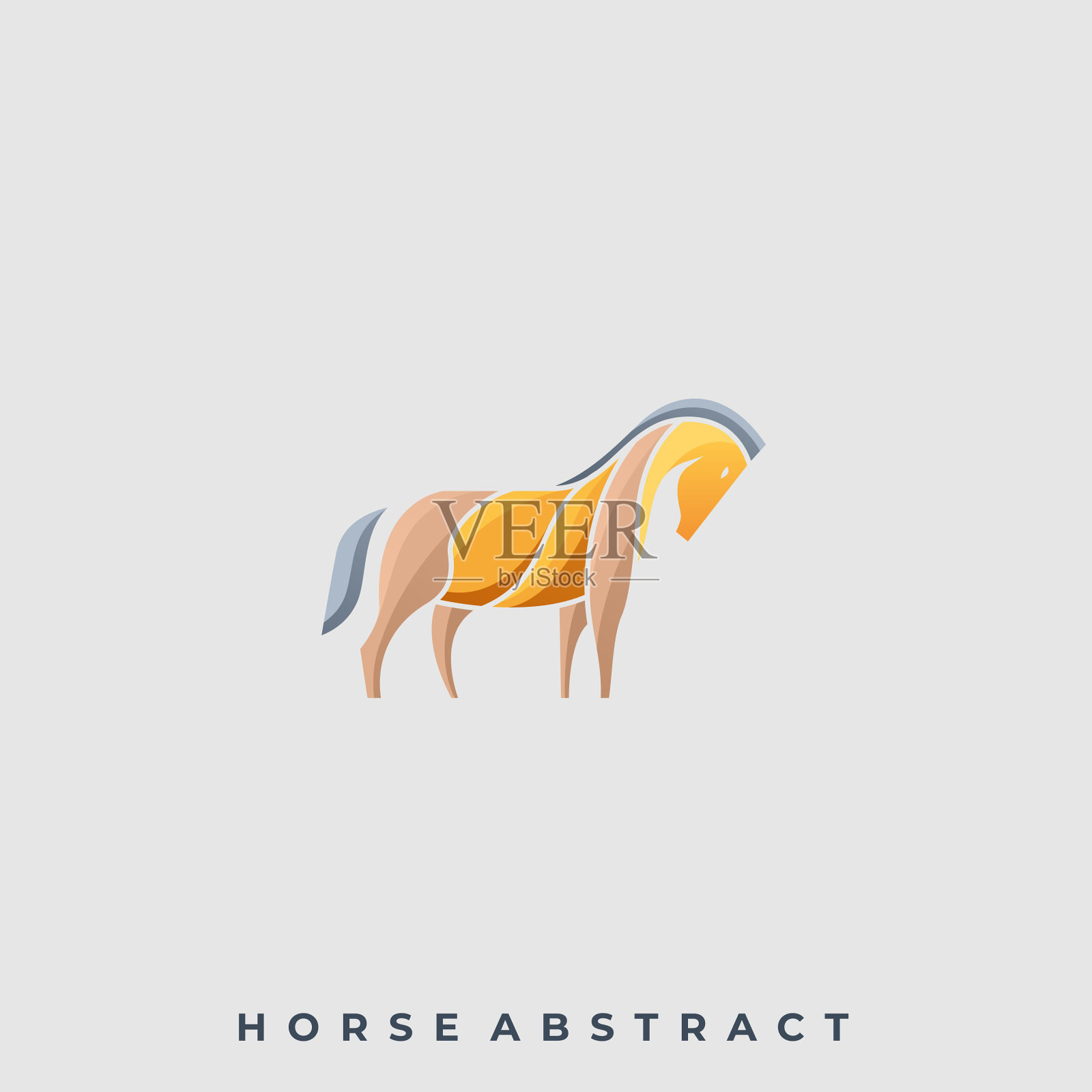 摘要马模板插画图片素材