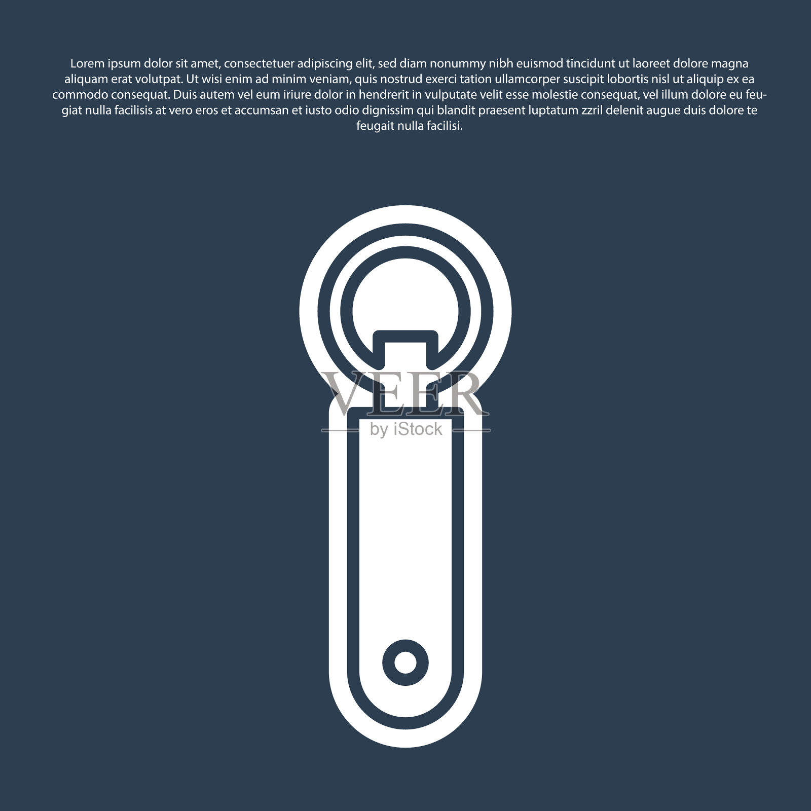 蓝线开瓶器图标隔离在蓝色插画图片素材