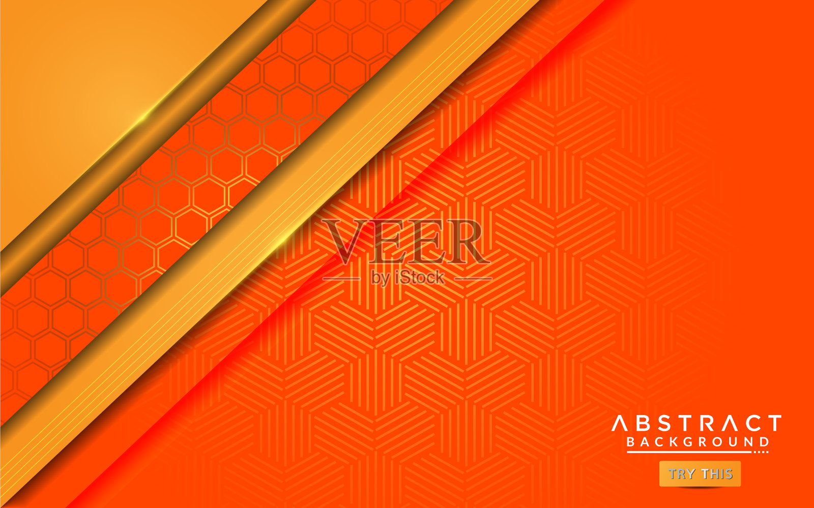 现代橙色抽象背景与未来主义插画图片素材