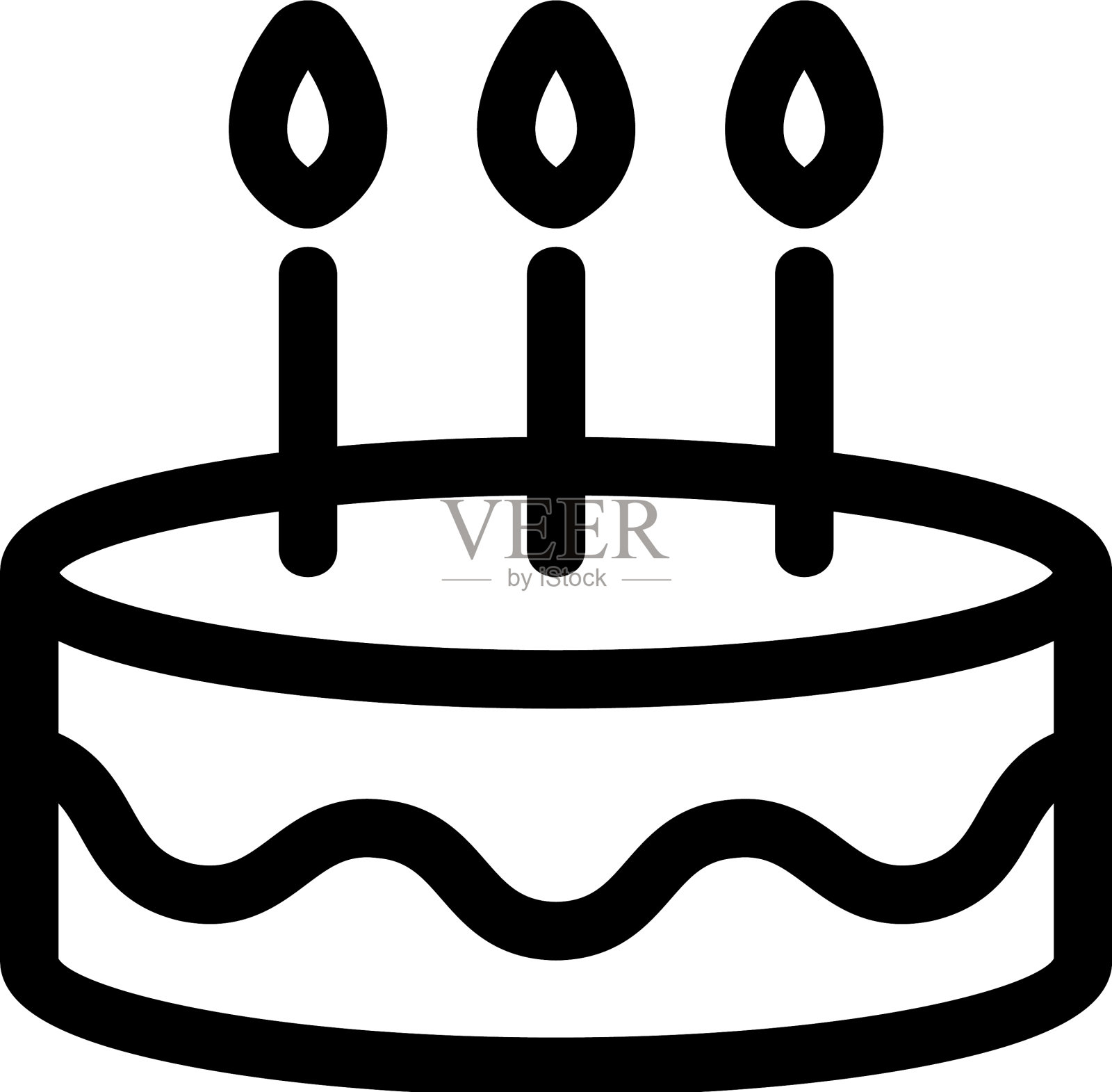 节日蛋糕图标孤立轮廓符号设计元素图片