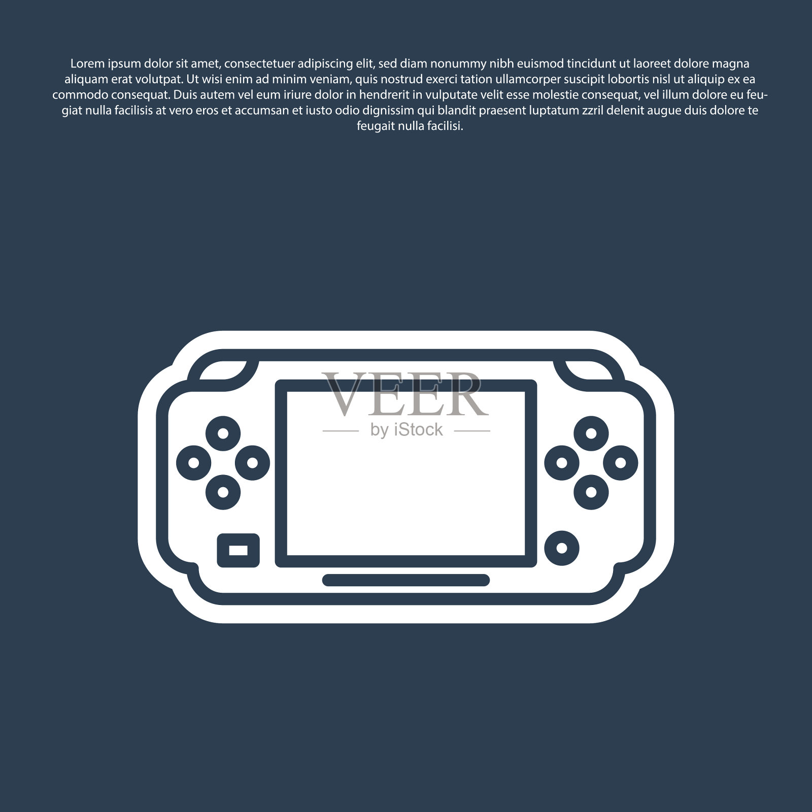 蓝线便携式视频游戏机图标图标素材