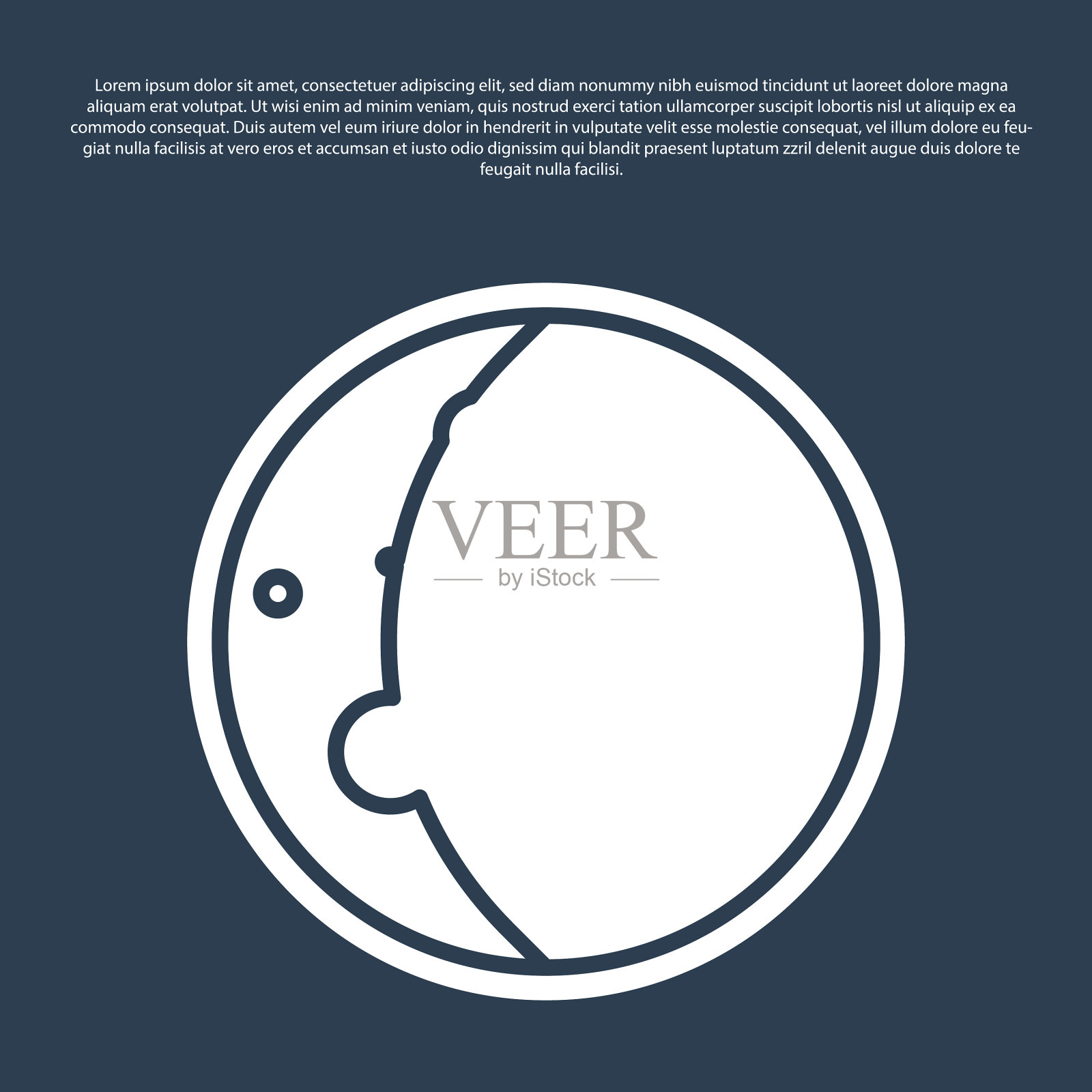 蓝线日食太阳图标孤立在蓝色插画图片素材