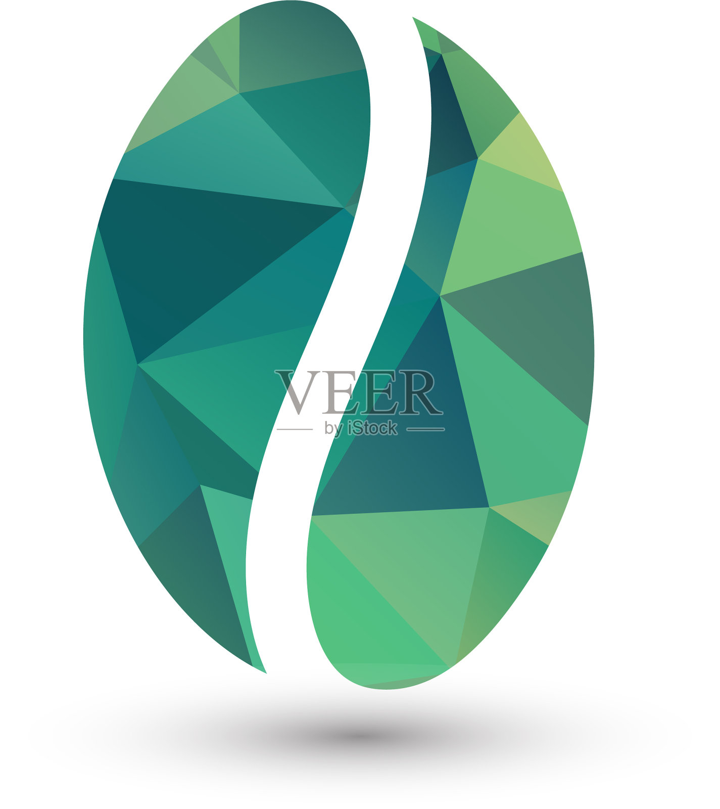 孤立的绿咖啡豆标志充满活力设计元素图片