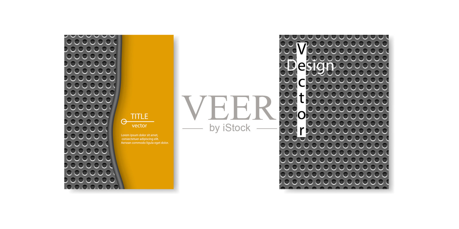 宣传册风格的暗科技不锈钢网格插画图片素材