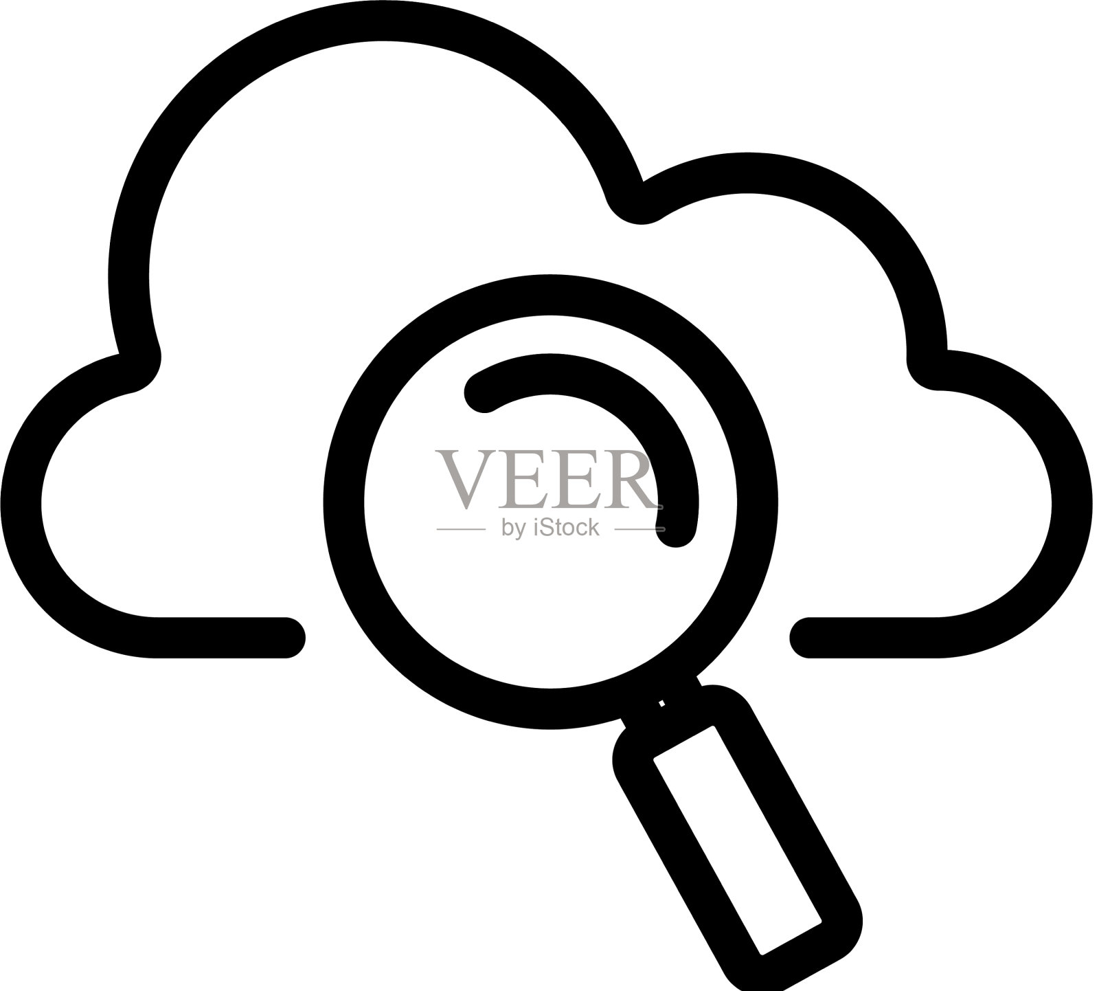 云存储图标孤立轮廓符号图标素材