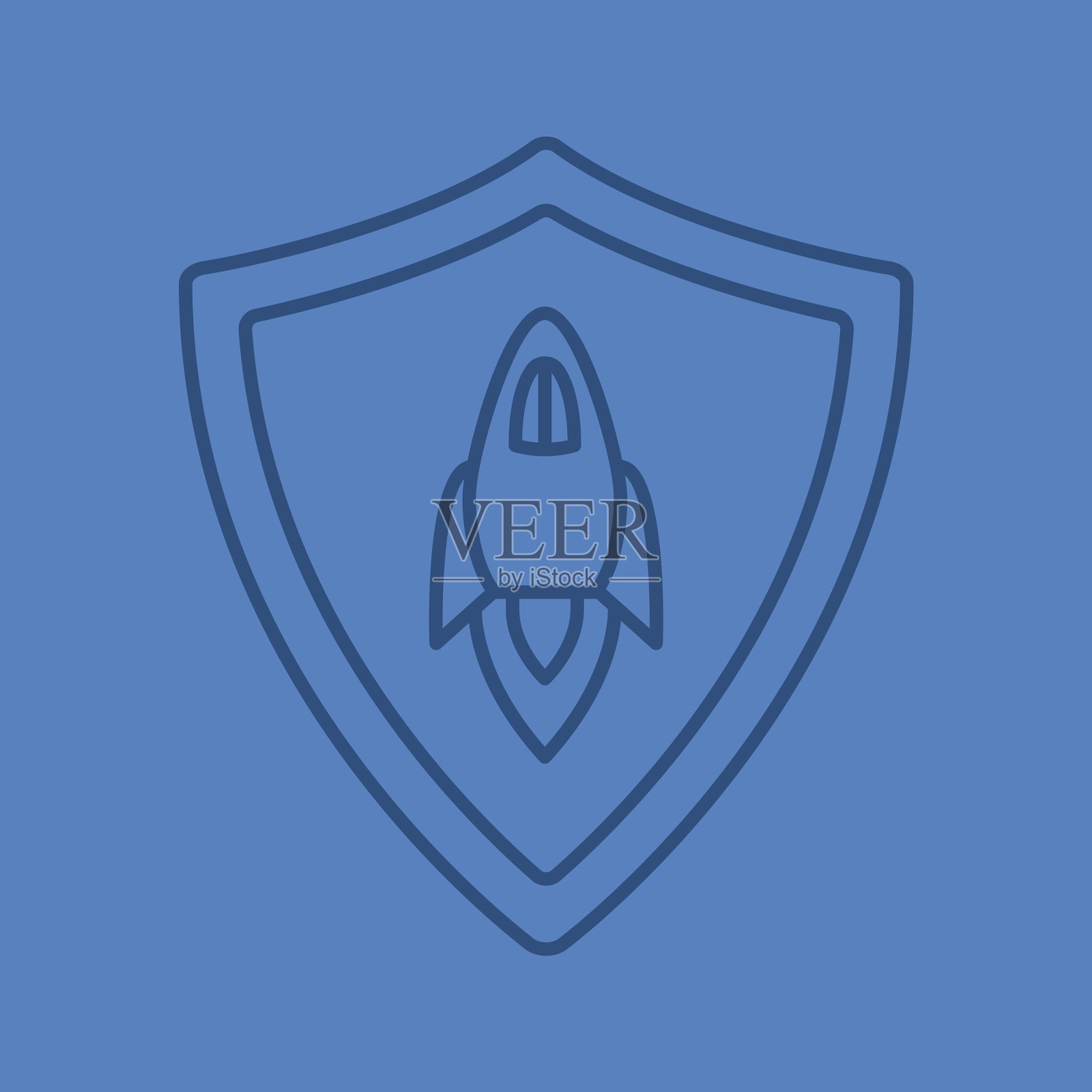 启动项目保护颜色线性图标插画图片素材