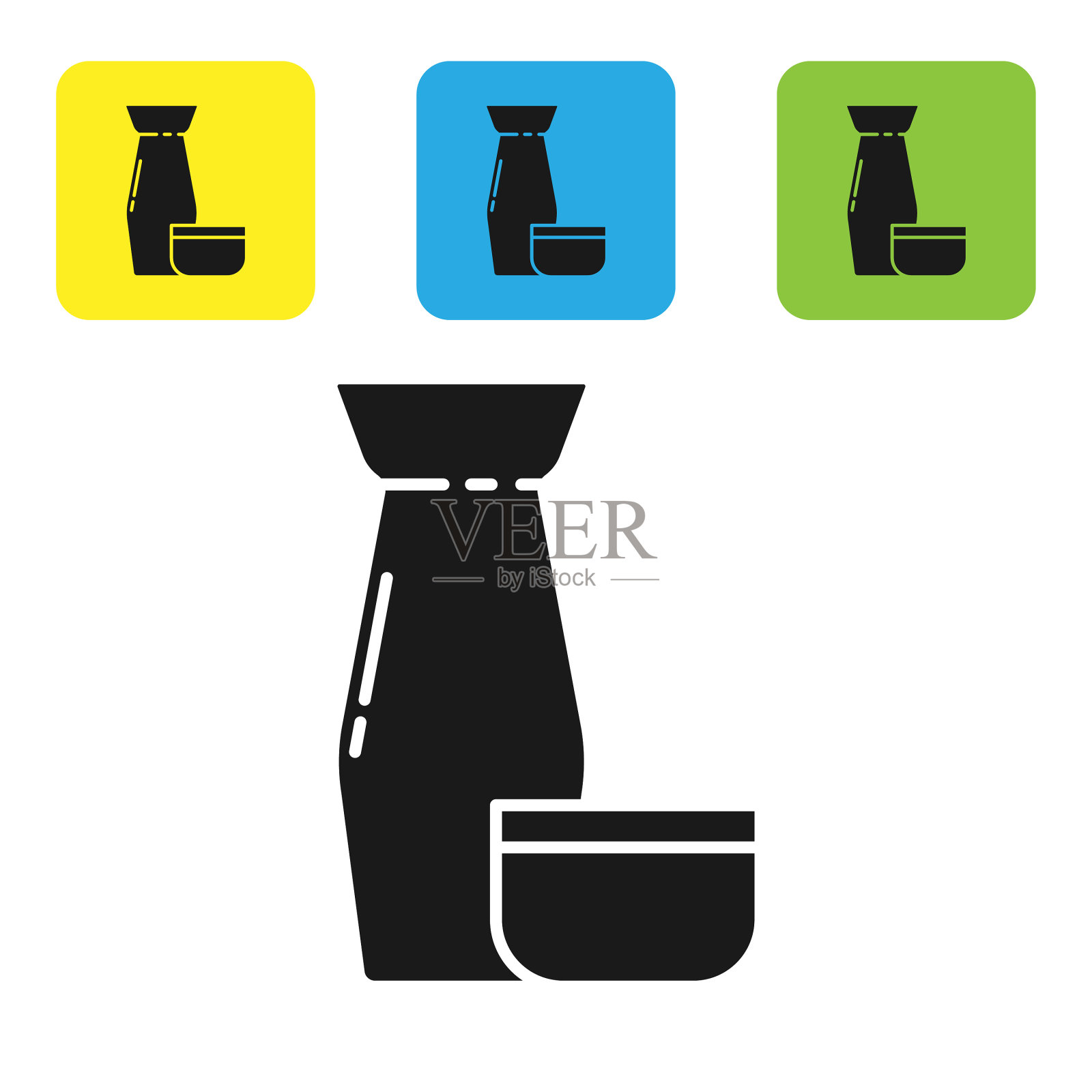 黑色传统日本茶道图标插画图片素材