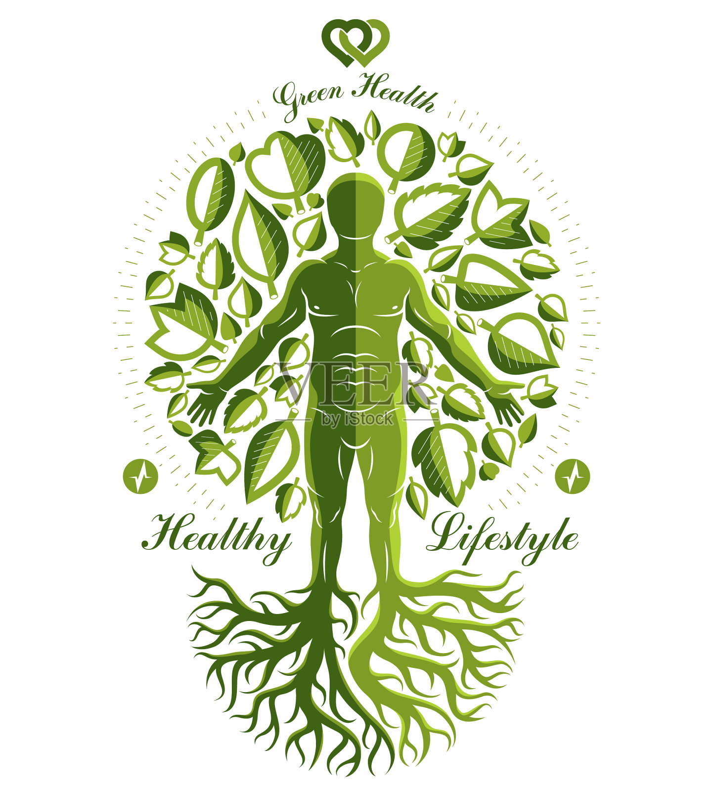 运动员以树作延续设计元素图片