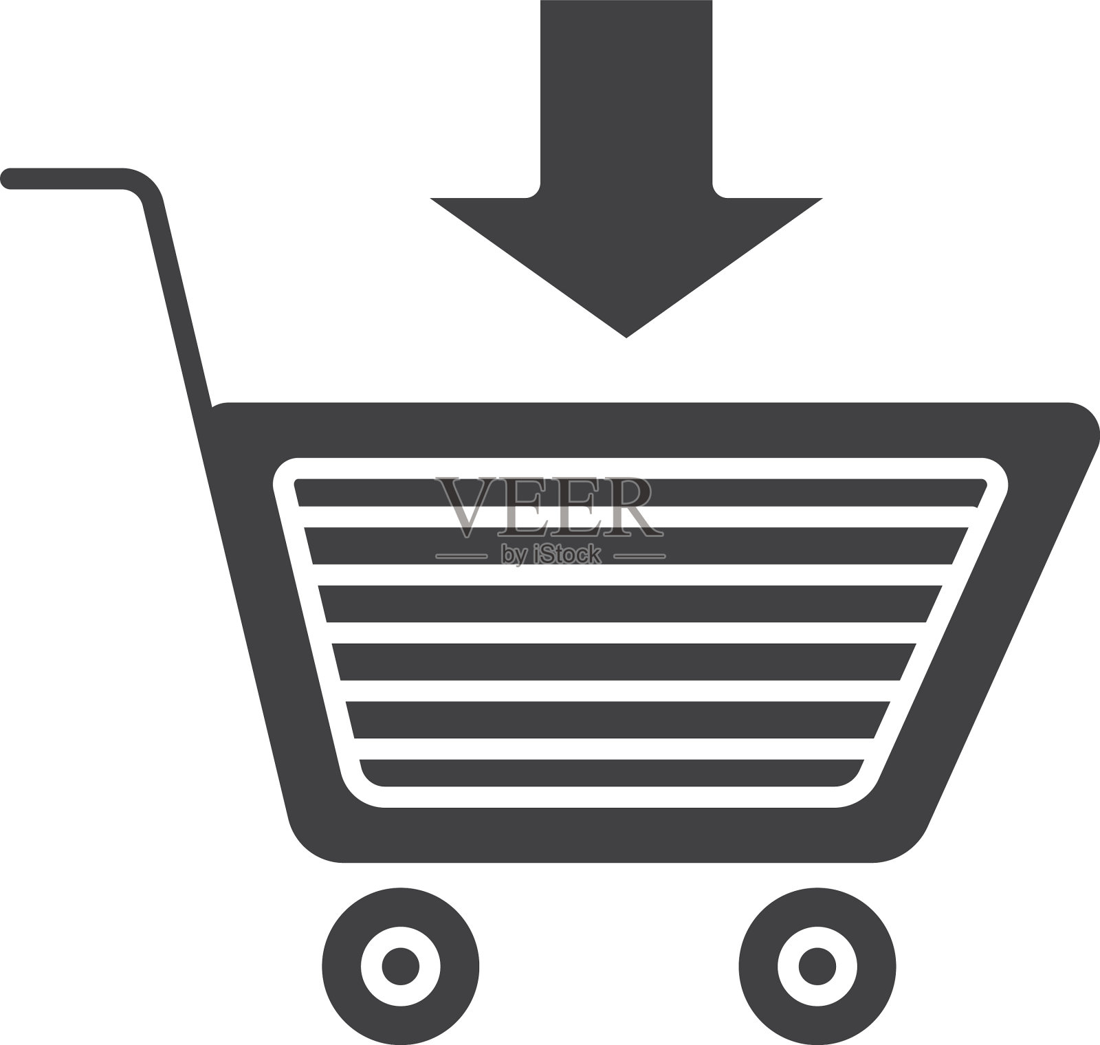 添加到购物车字形图标设计元素图片