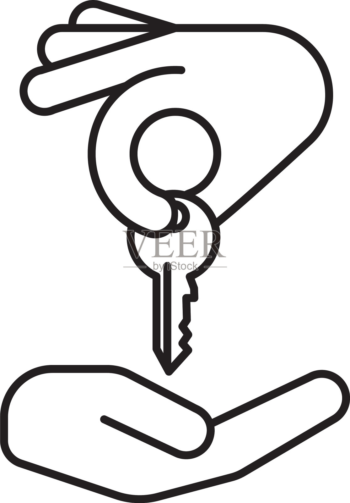 手给键给另一只手线性图标设计元素图片