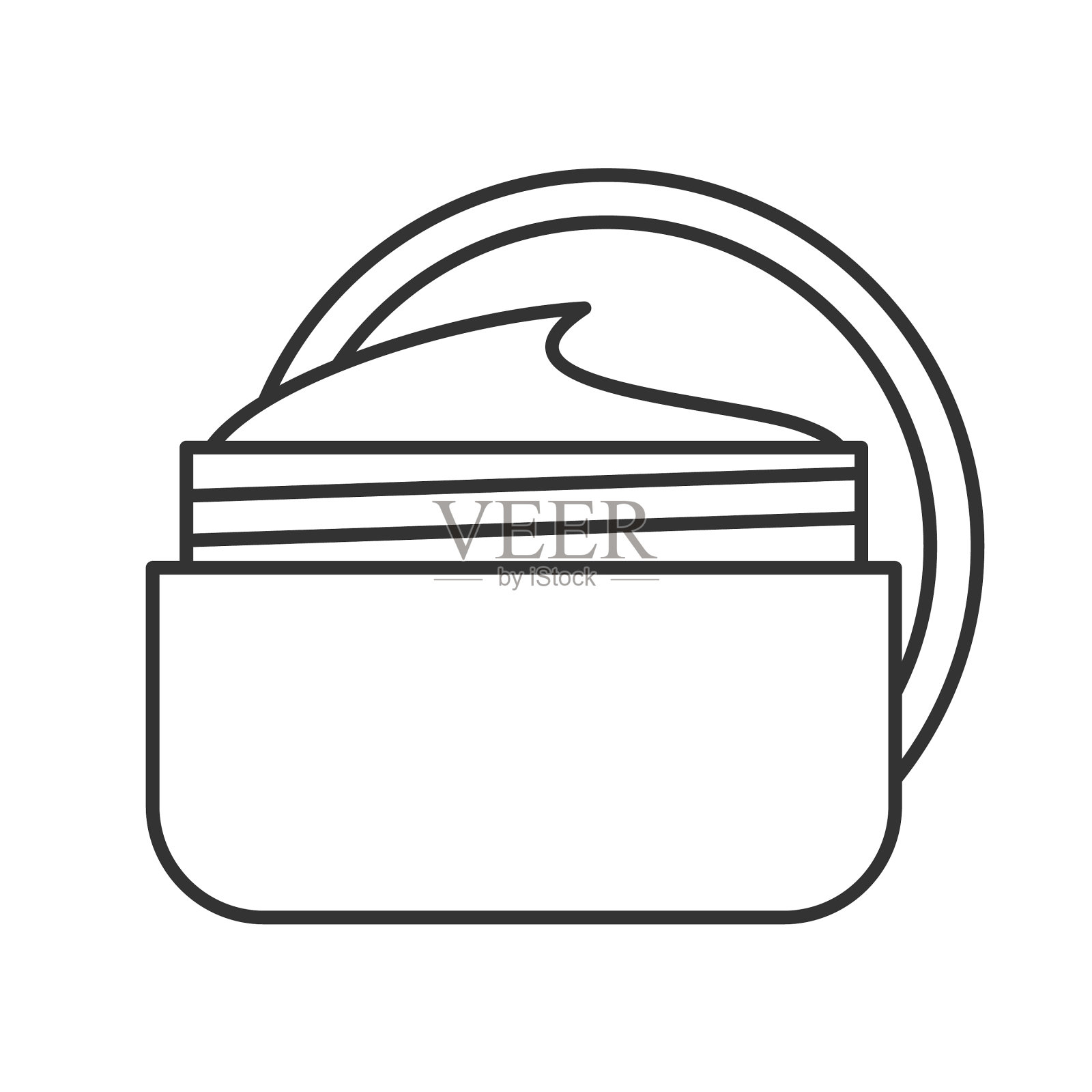 面霜罐子线性图标图标素材