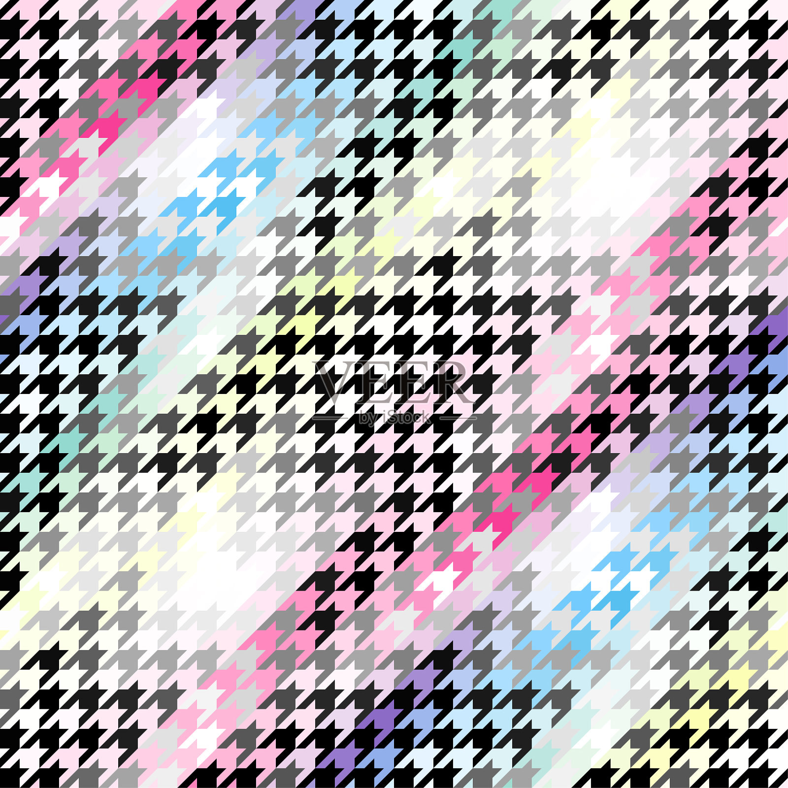 经典的犬齿拼接图案插画图片素材