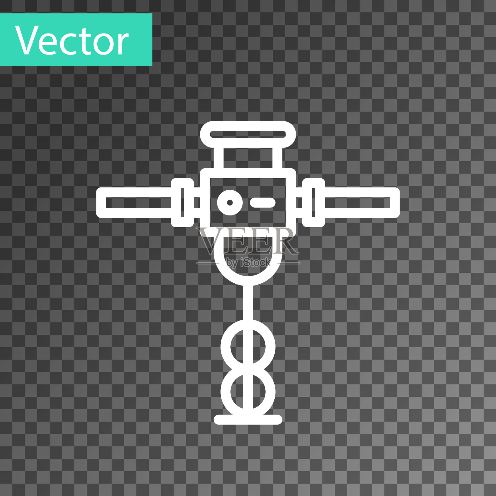 白线施工，手提钻图标孤立插画图片素材