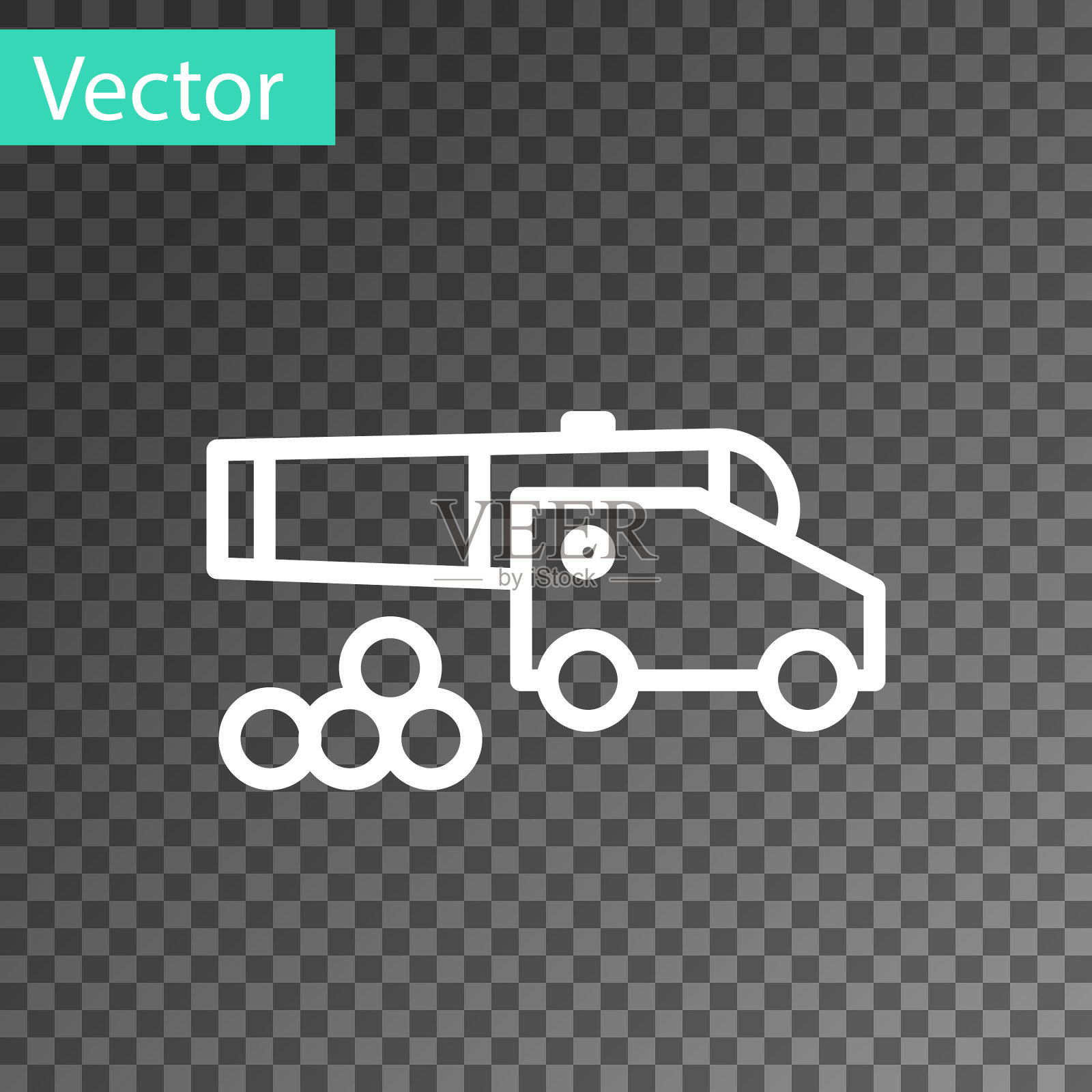 白色线炮与炮弹图标孤立插画图片素材