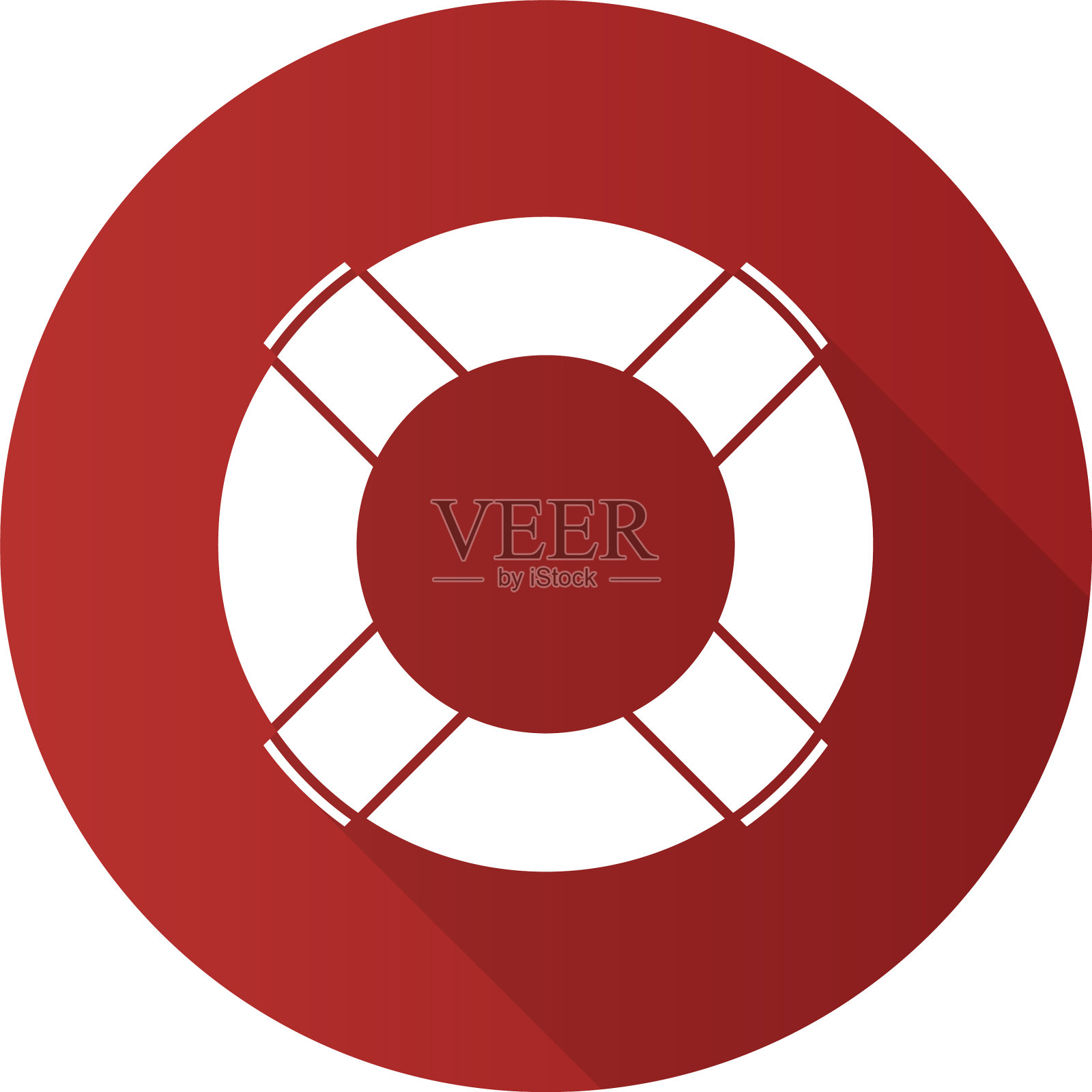 生命环平面设计长阴影字形图标图标素材