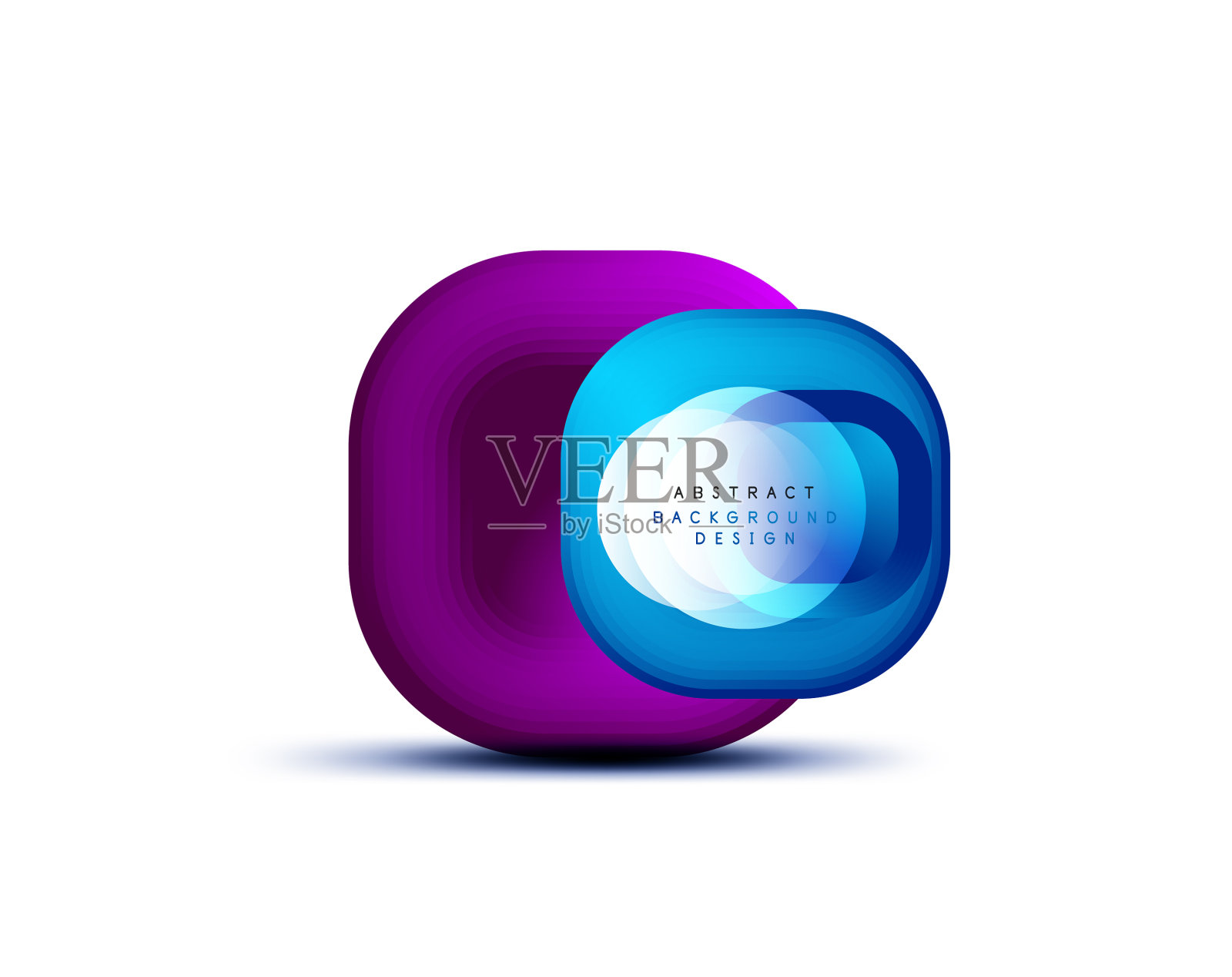 方形几何横幅与3d平滑混合插画图片素材