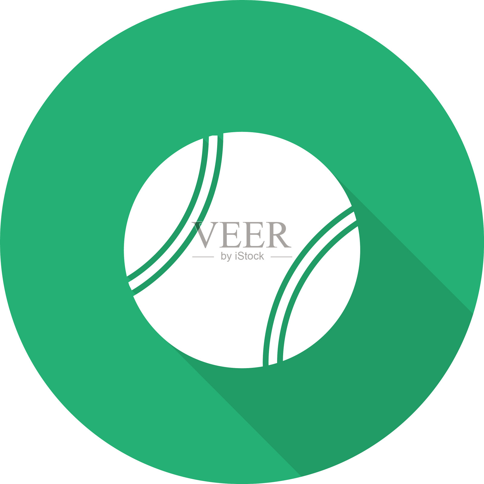 网球平面设计长阴影字形图标设计元素图片