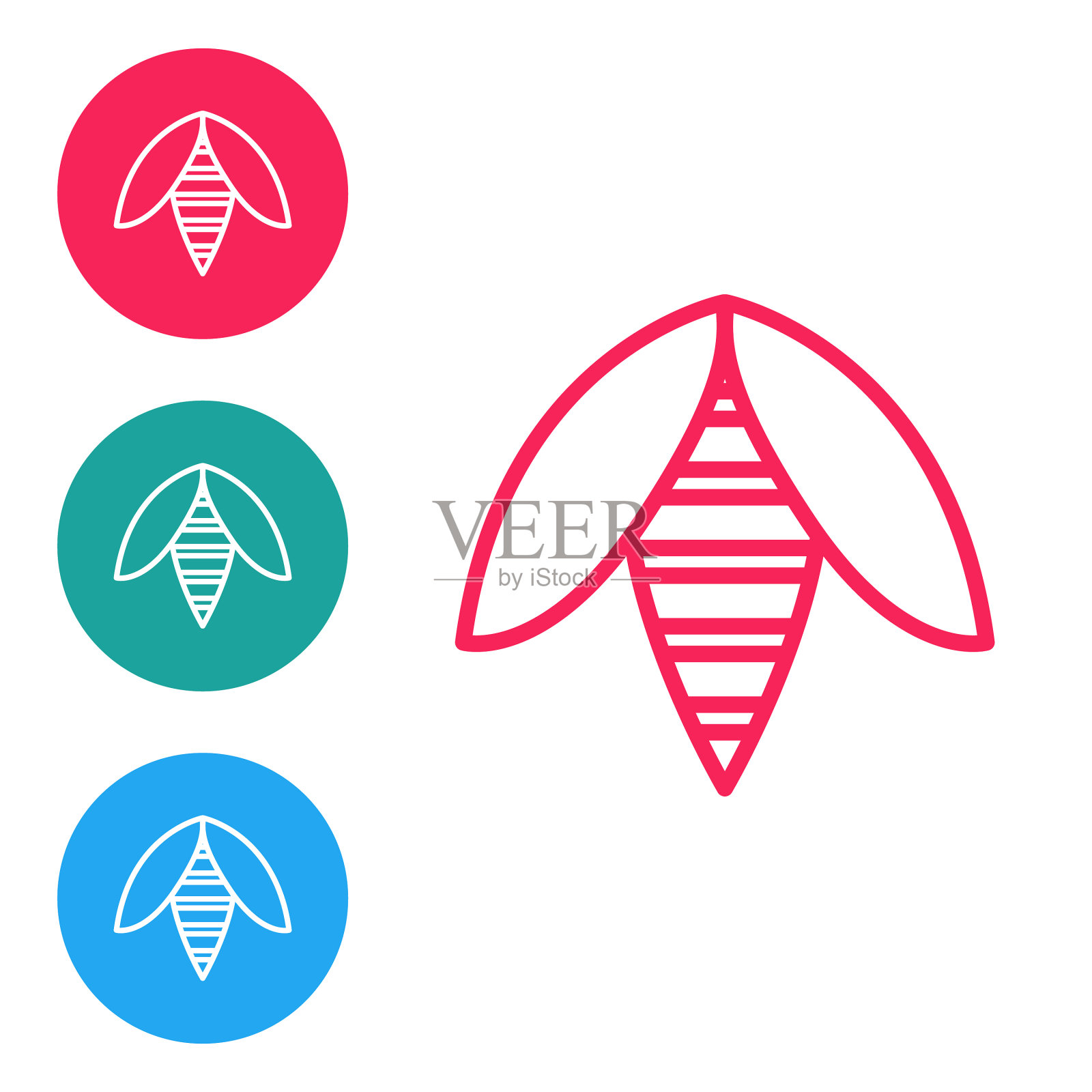 红线蜂图标孤立在白色背景上图标素材
