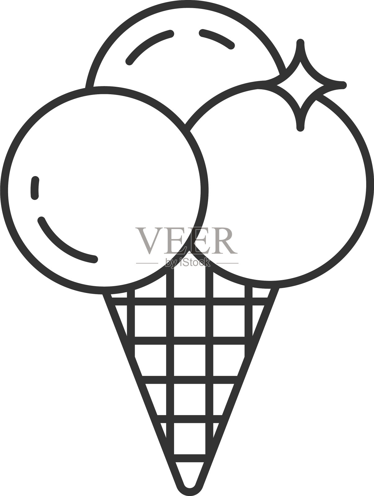 冰淇淋线性图标设计元素图片