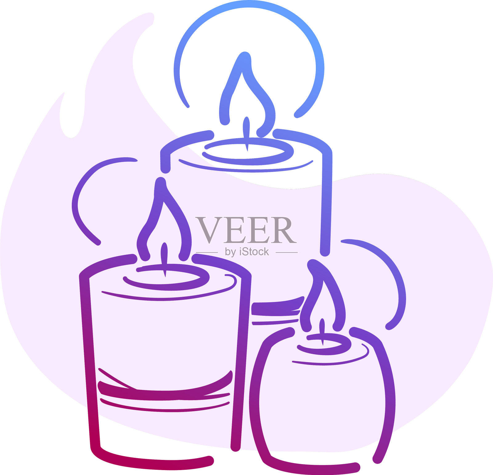 Line 3 candle spa for web social media设计插画图片素材