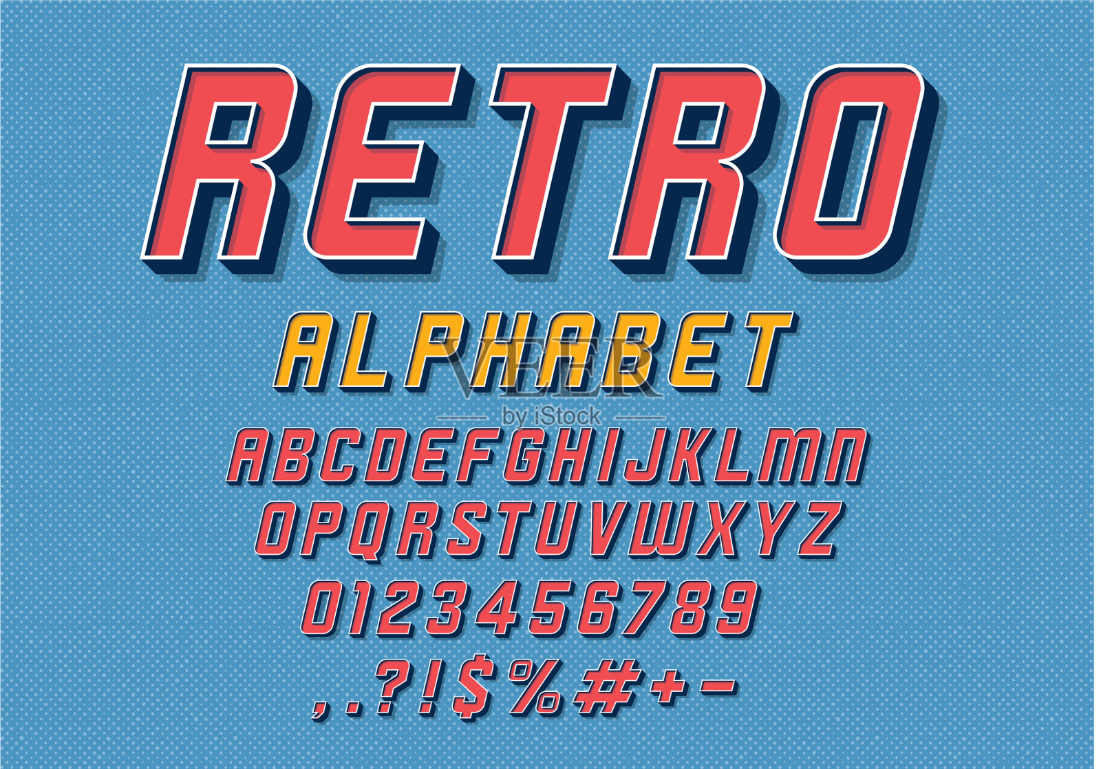 复古字体。插画图片素材