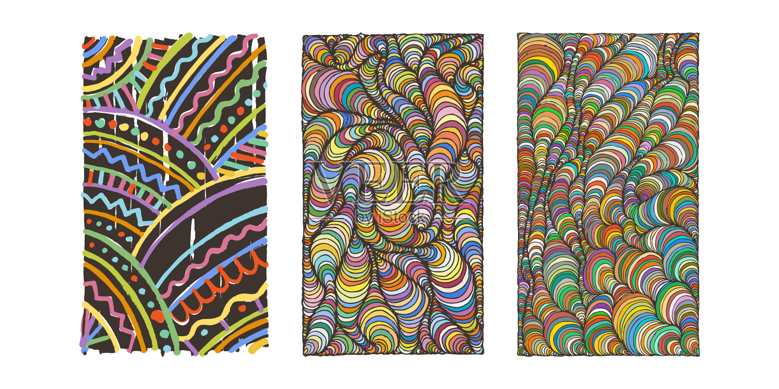 设置手绘垃圾纹理艺术插画图片素材