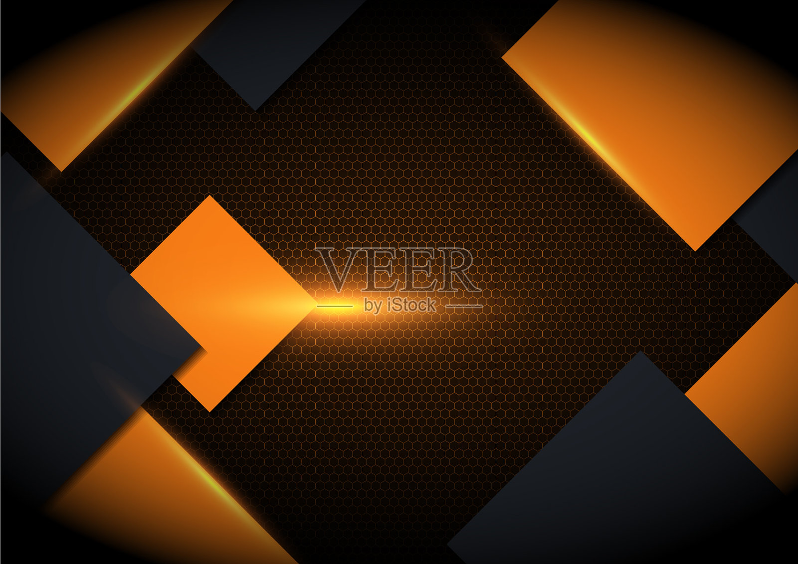 黄色灯光，波浪网状背景插画图片素材