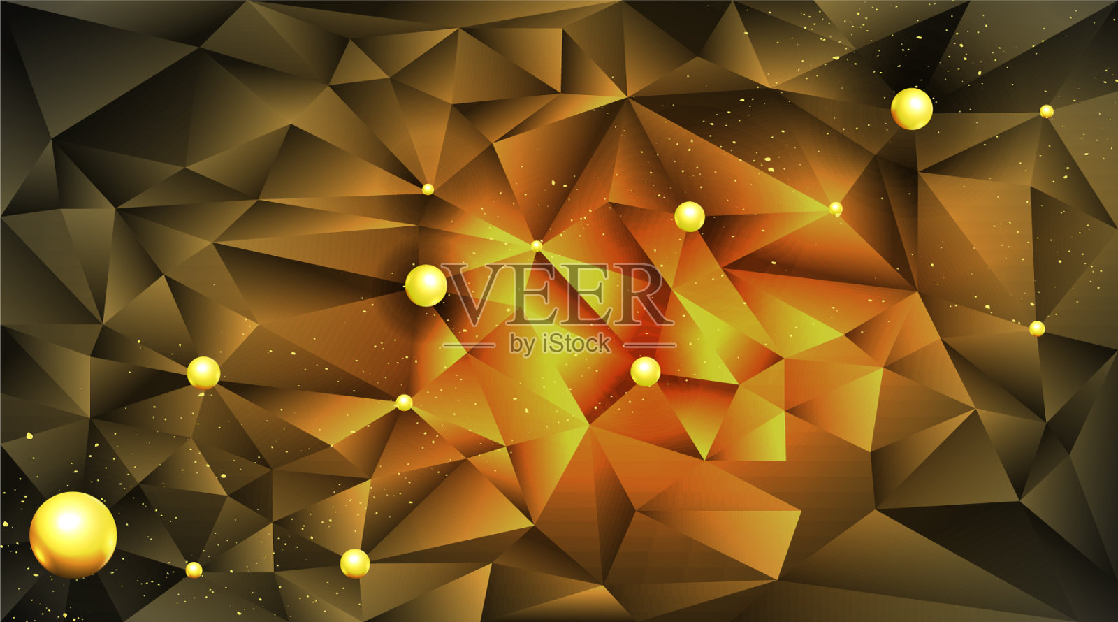 低多边形优雅三角形背景与金色插画图片素材