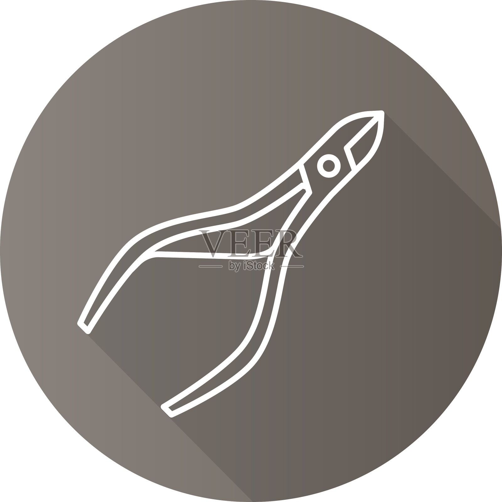 角质层钳平线性长阴影图标设计元素图片