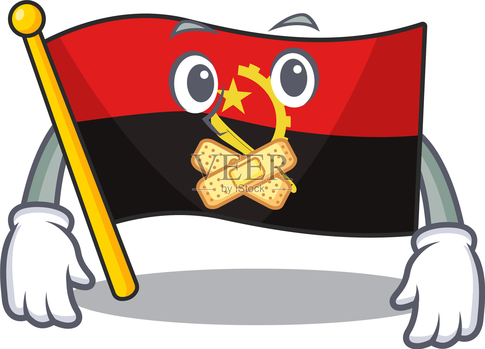 旗帜安哥拉卷轴吉祥物卡通人物设计插画图片素材