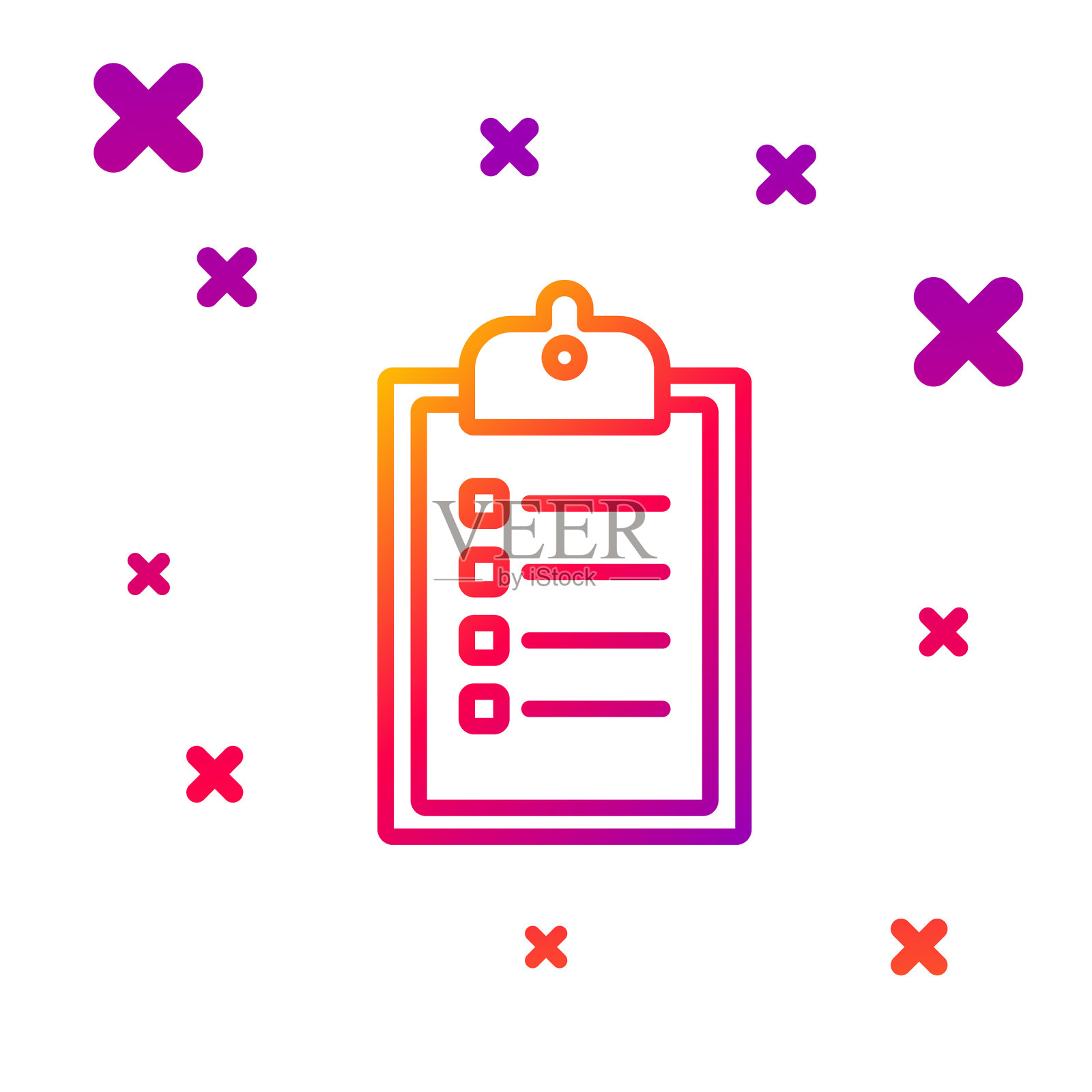 颜色线验证送货清单剪贴板图标素材