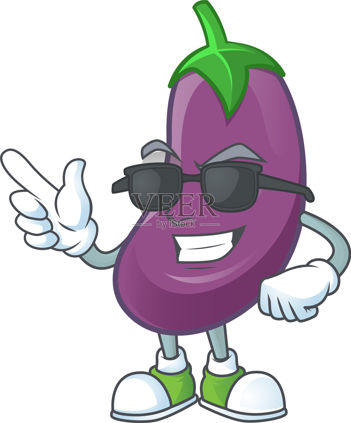 酷酷茄子字穿黑衣设计元素图片