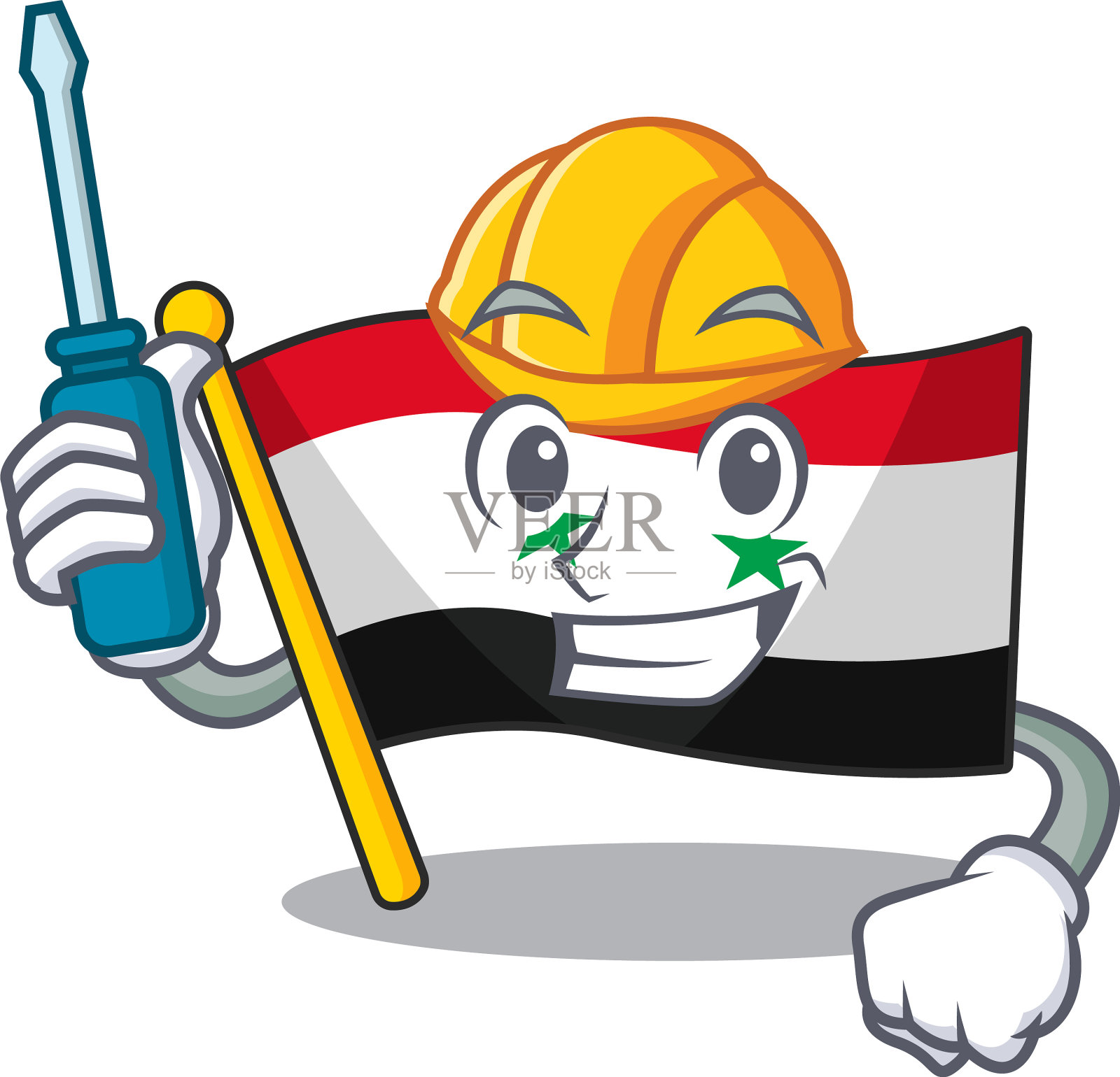 智能汽车旗帜叙利亚卷轴呈现插画图片素材