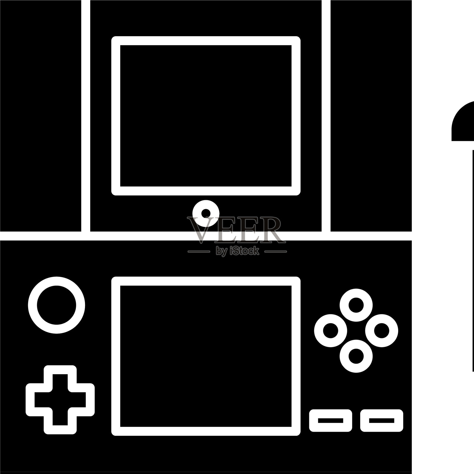 黑色便携式视频游戏机图标隔离开图标素材