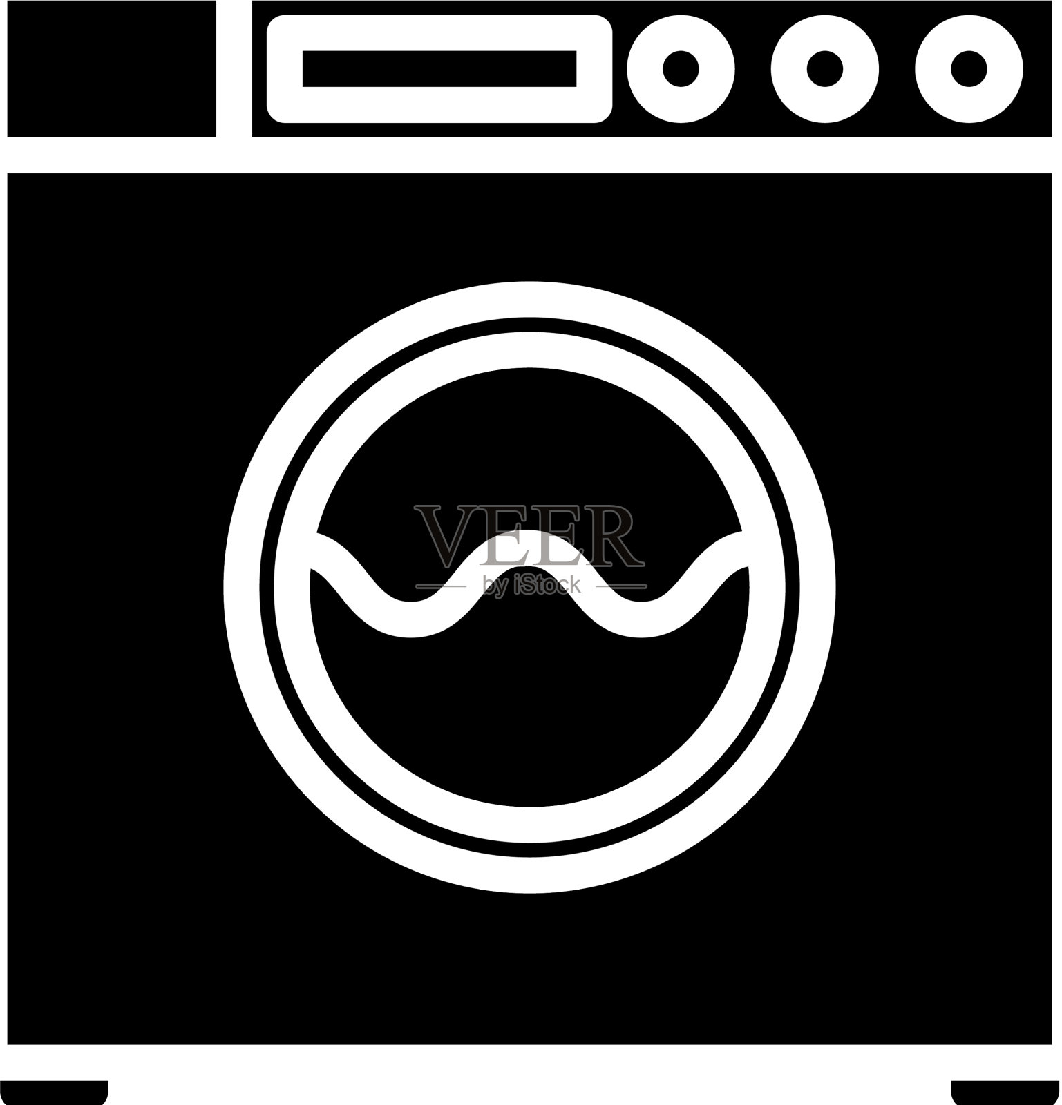 黑色垫圈图标隔离在白色背景上插画图片素材