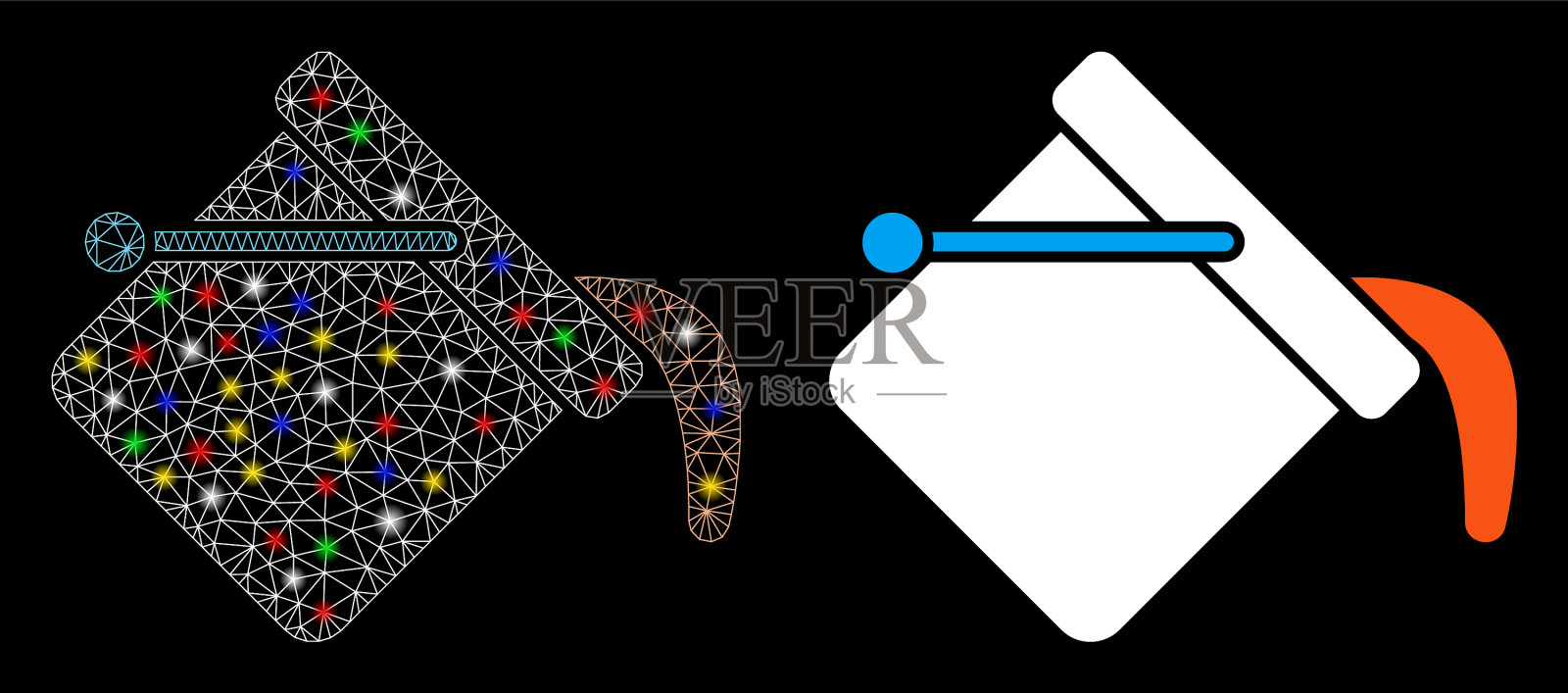 耀斑网格2d油漆颜色桶图标耀斑插画图片素材