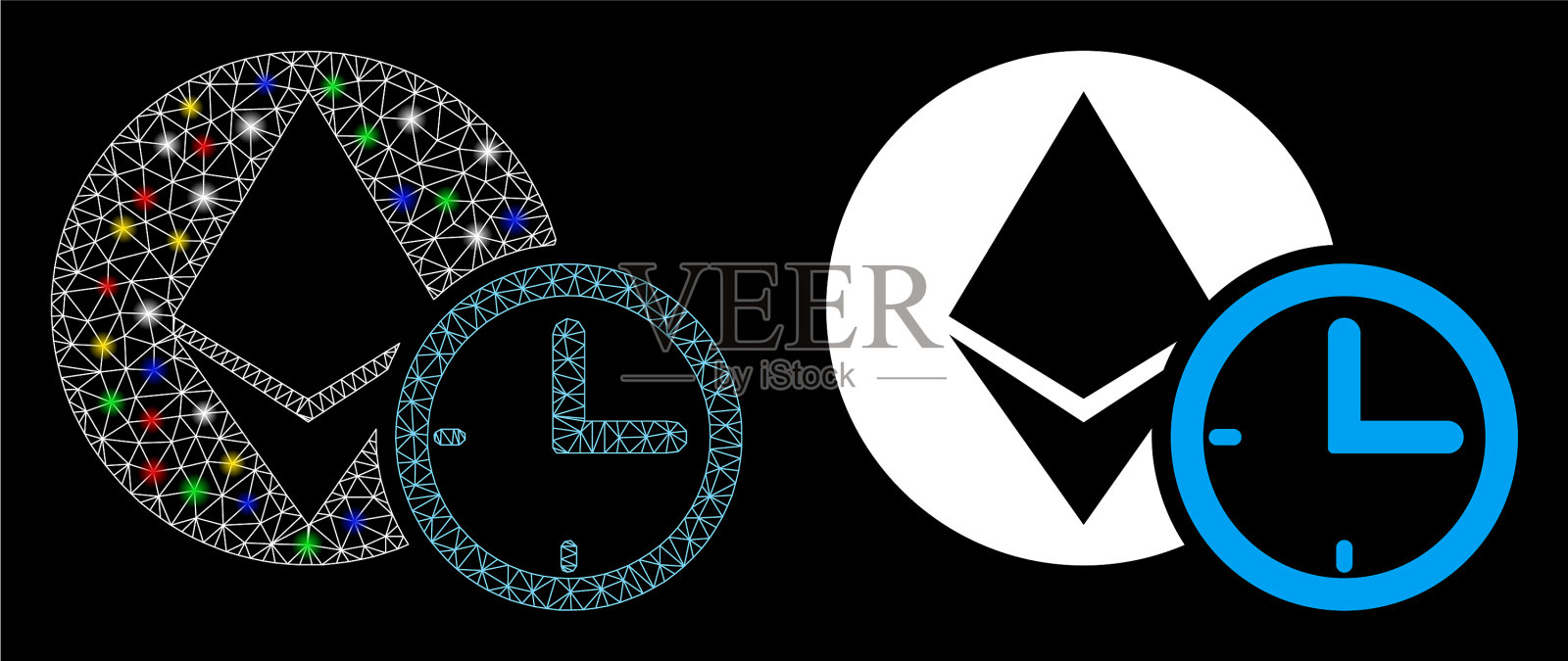 Flare mesh 2d以太坊信用时间图标插画图片素材