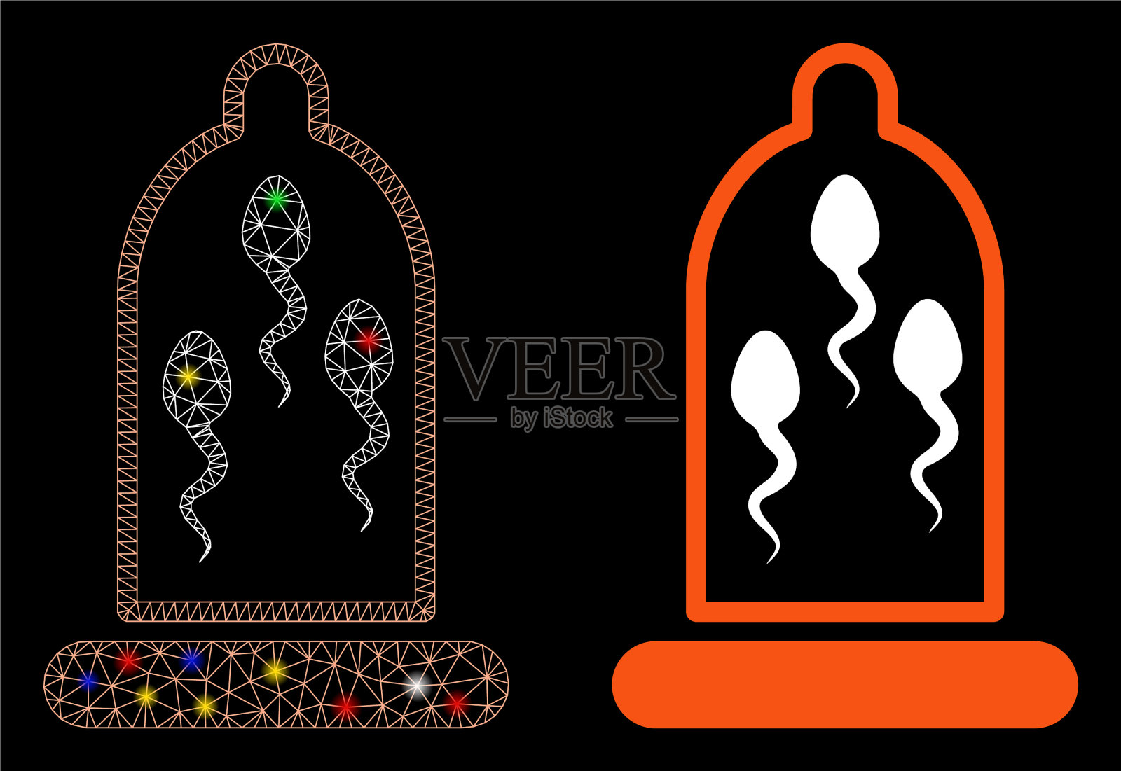 耀斑网2d精子保护图标与耀斑插画图片素材