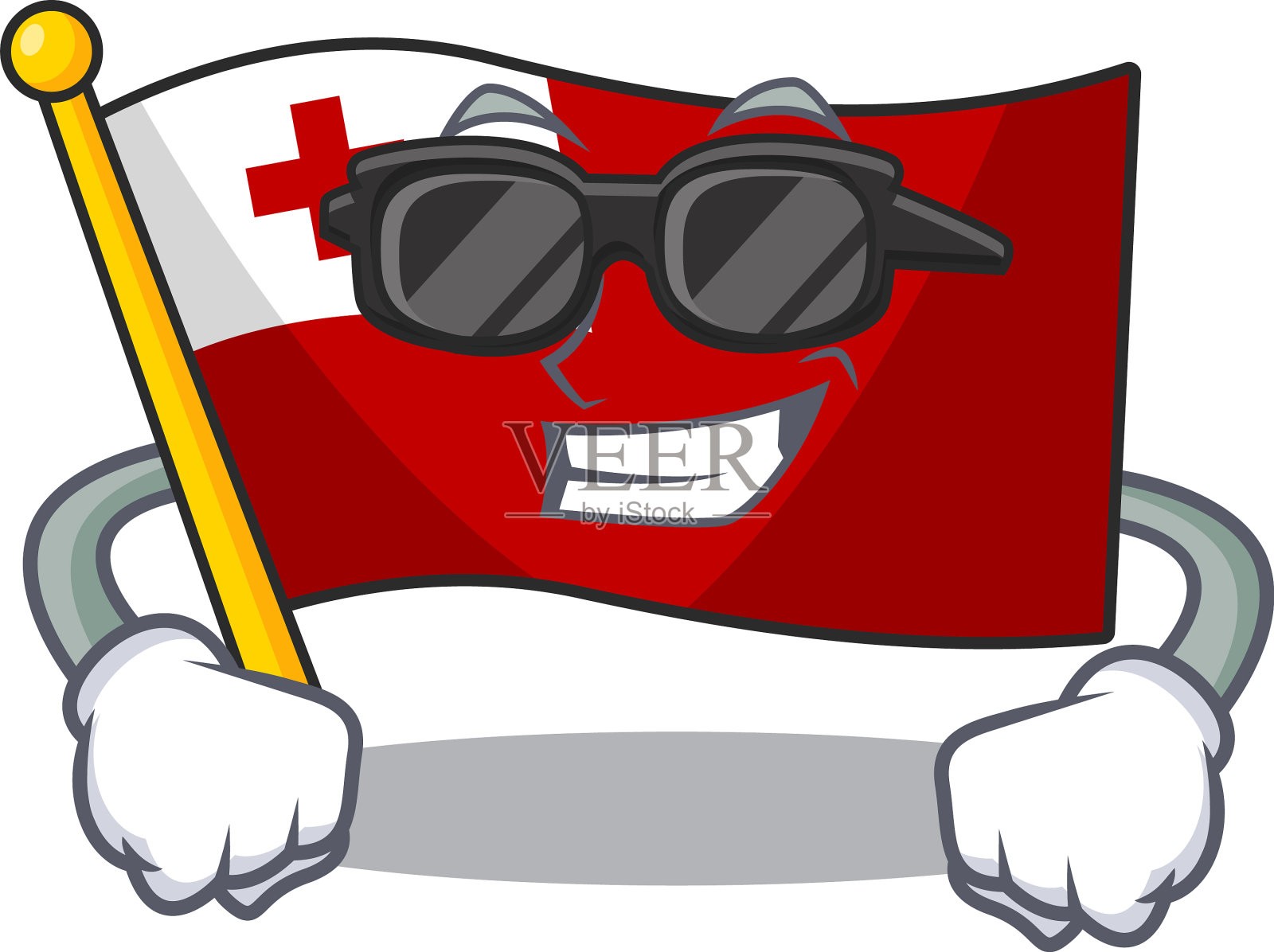 超级酷的旗帜汤加卷轴字符与黑色设计元素图片