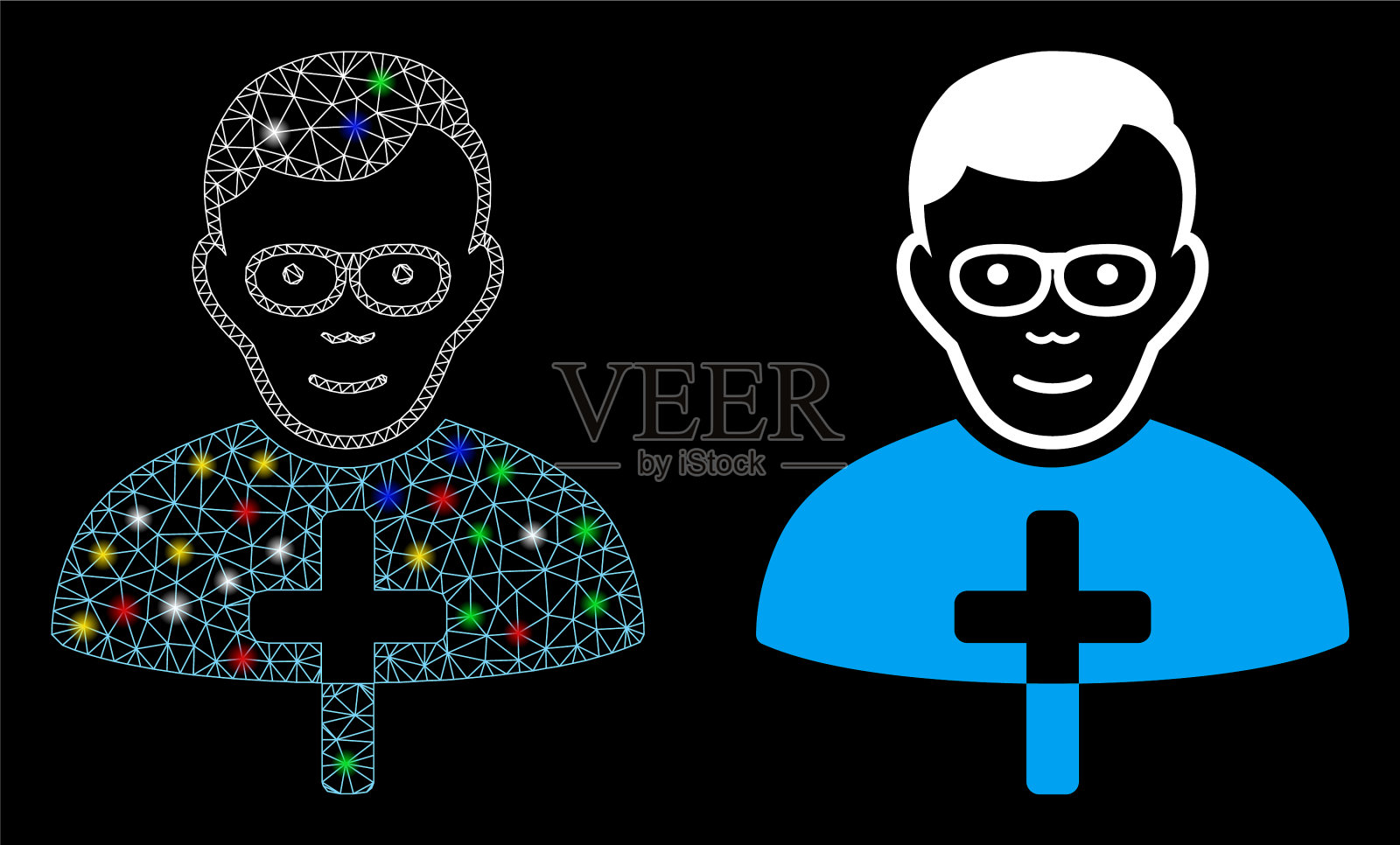 闪光网胴体天主教牧羊人图标与插画图片素材