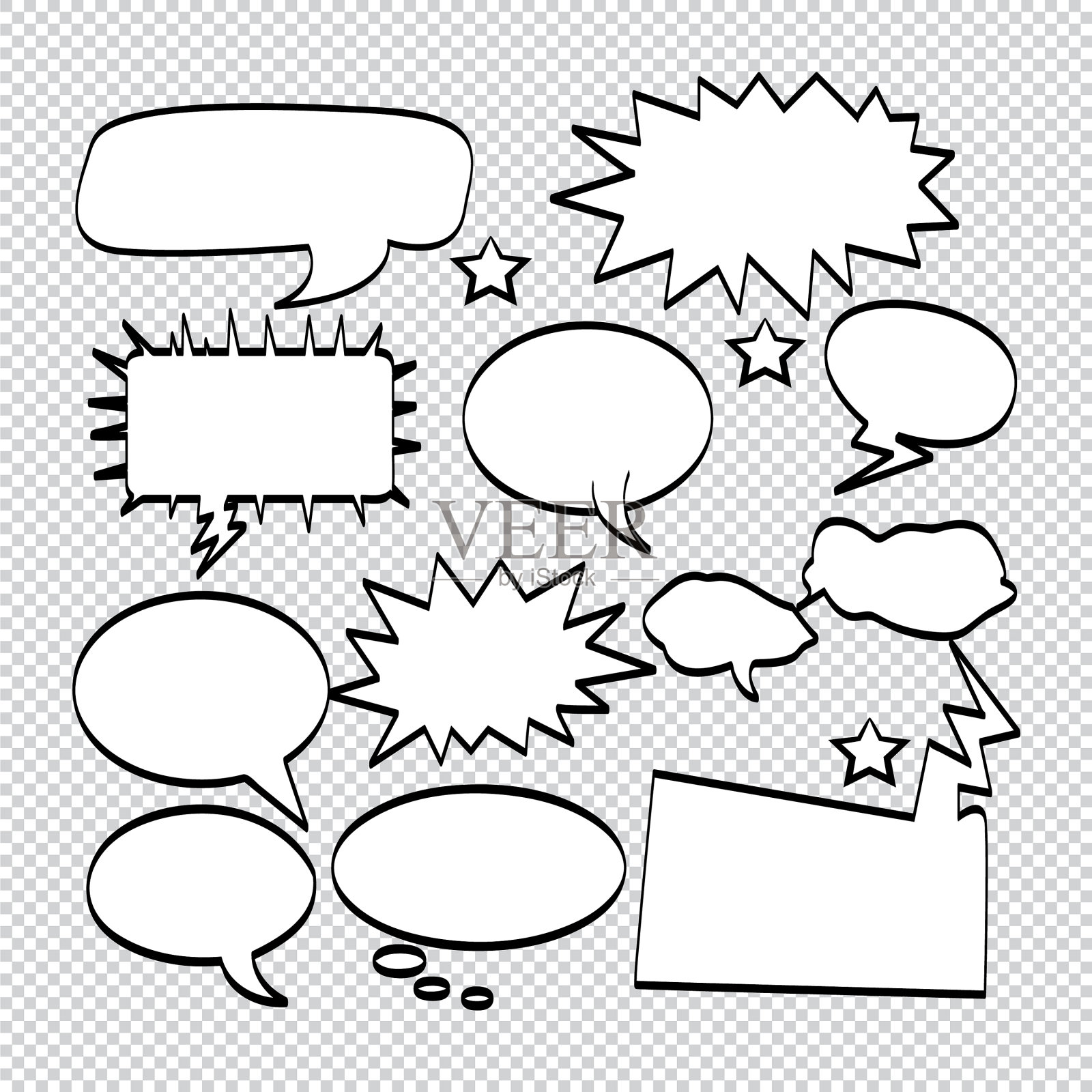 艺术背景黑泡泡破灭卡通插画图片素材