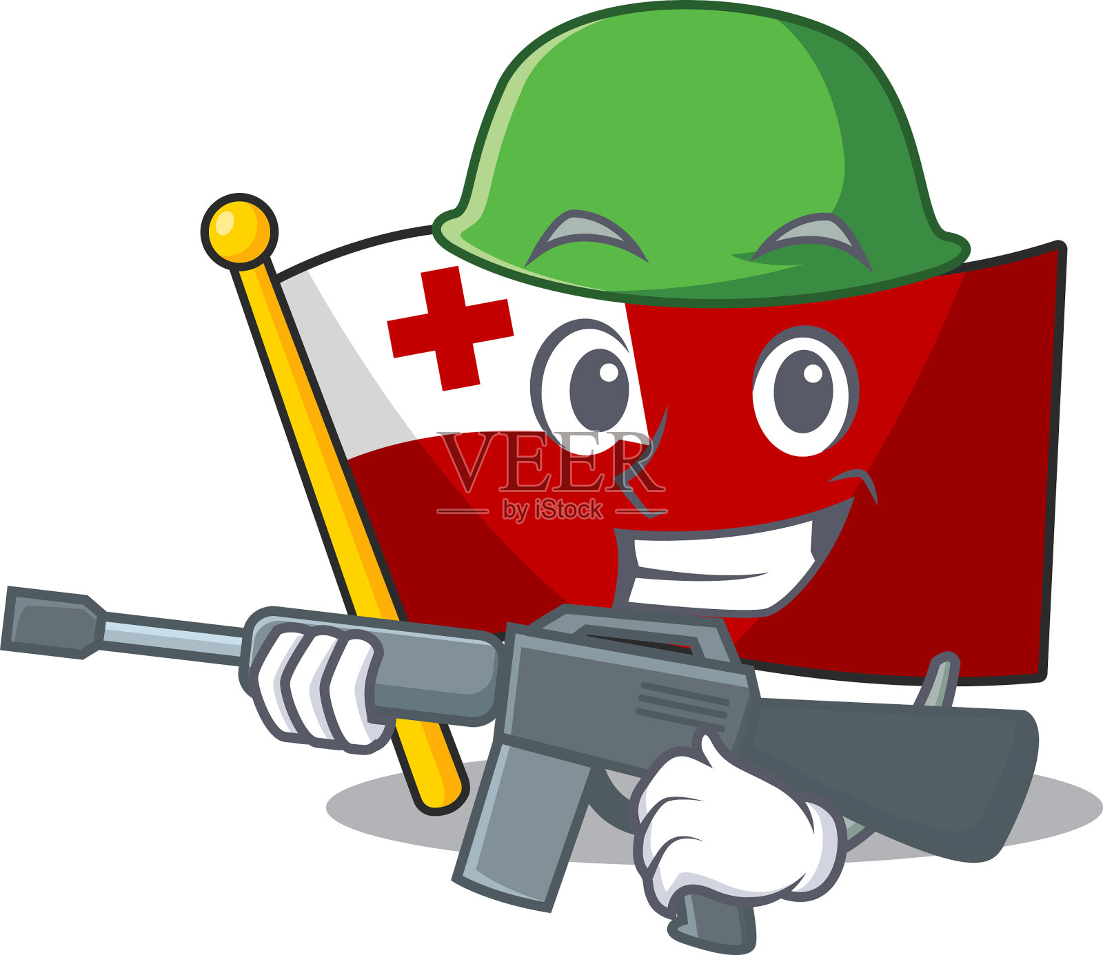 吉祥物旗帜汤加卷轴军队与机器设计元素图片