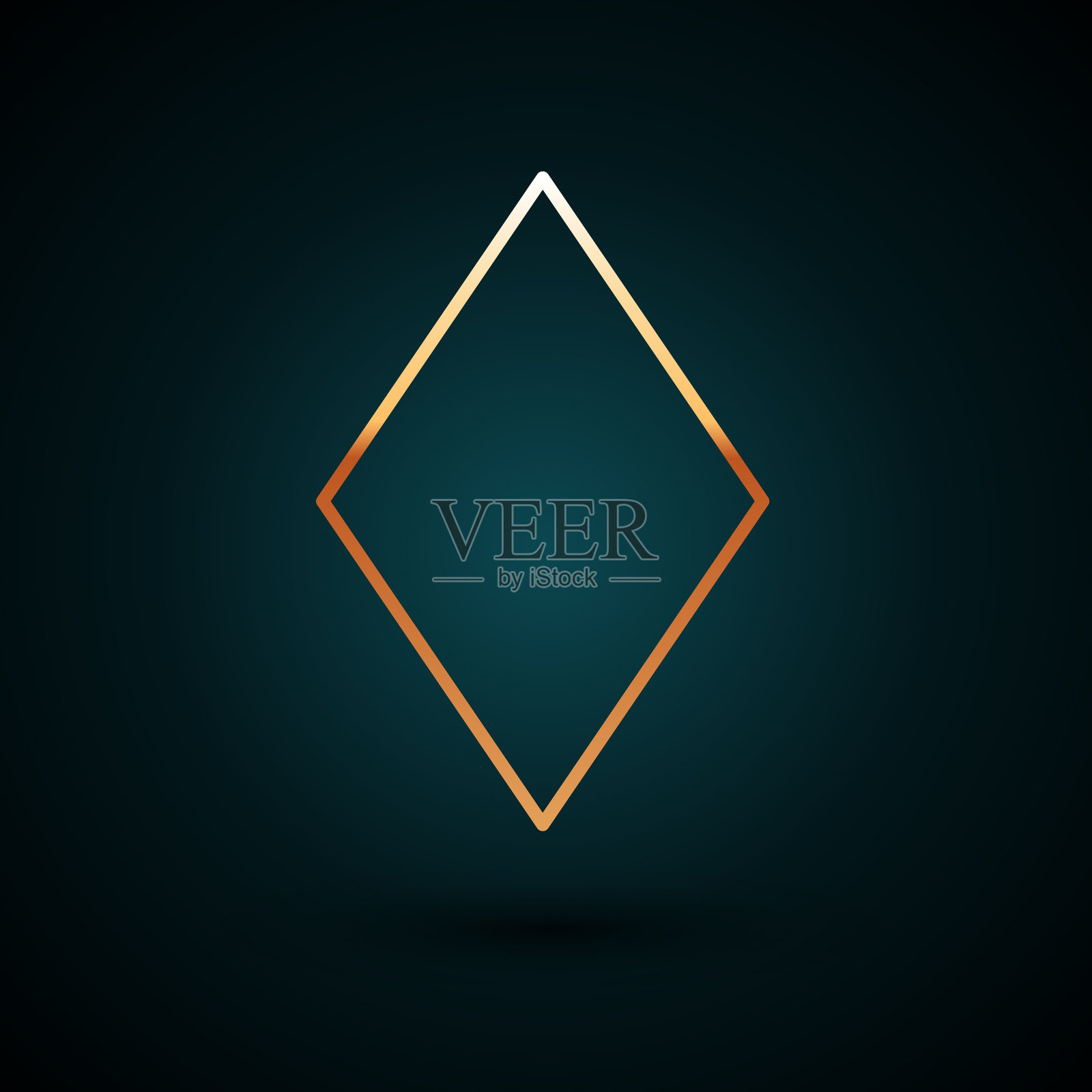 金线扑克牌与钻石符号图标插画图片素材