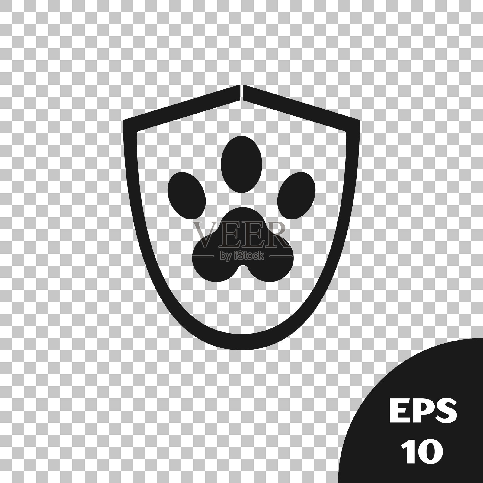 黑色动物健康保险图标孤立上插画图片素材