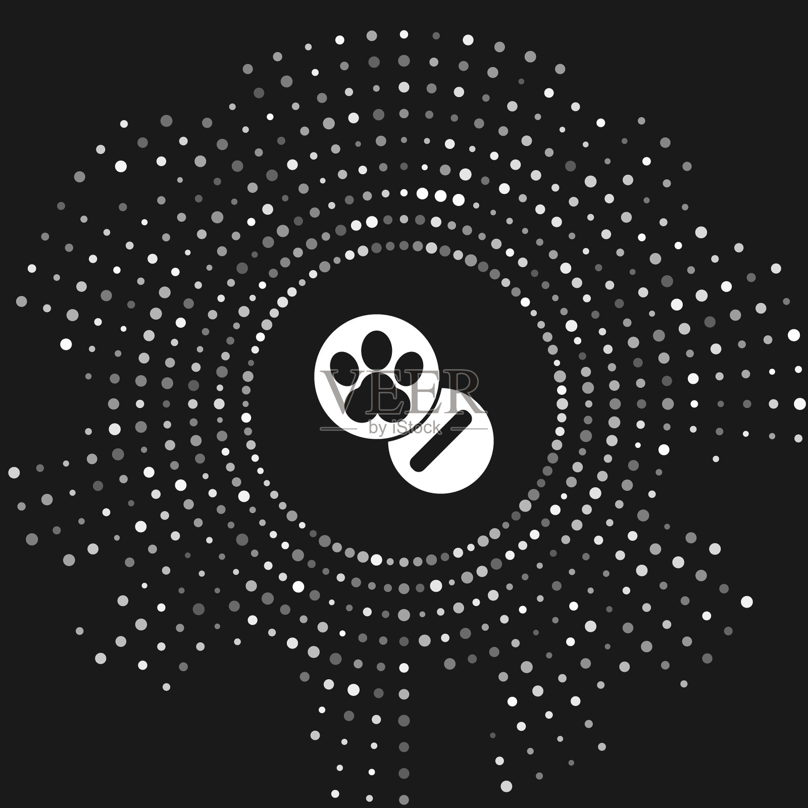 白色的狗和药片图标孤立在灰色插画图片素材