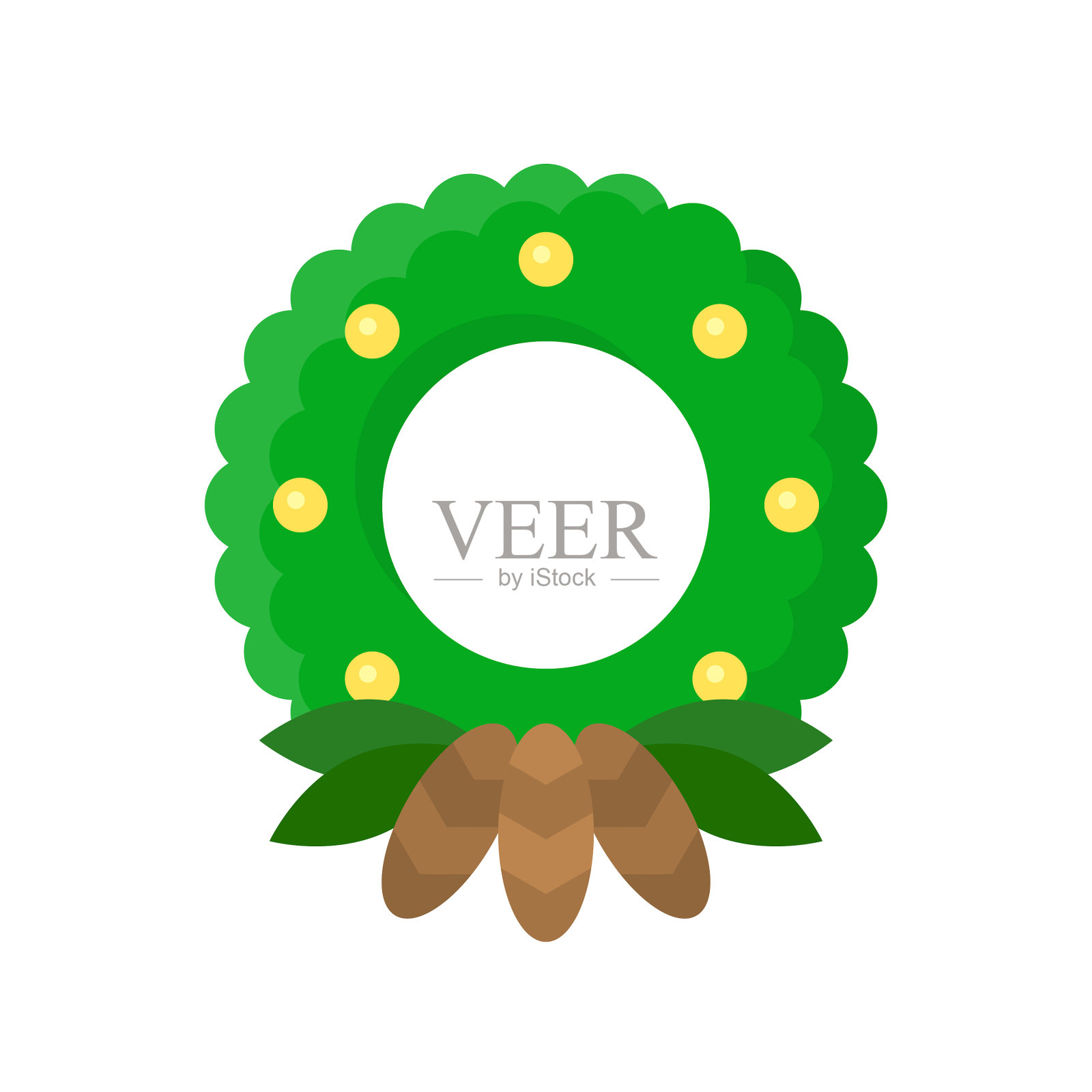 圣诞花环平面设计图标图标素材