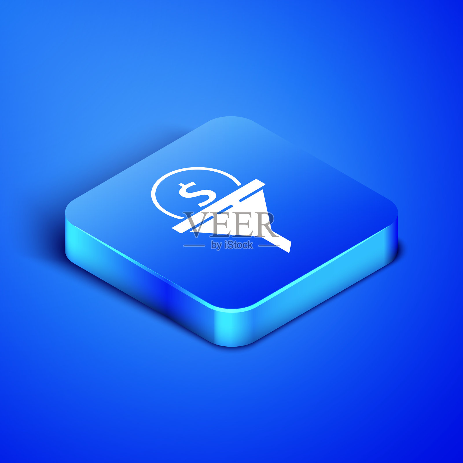 等距领导管理图标孤立在蓝色插画图片素材