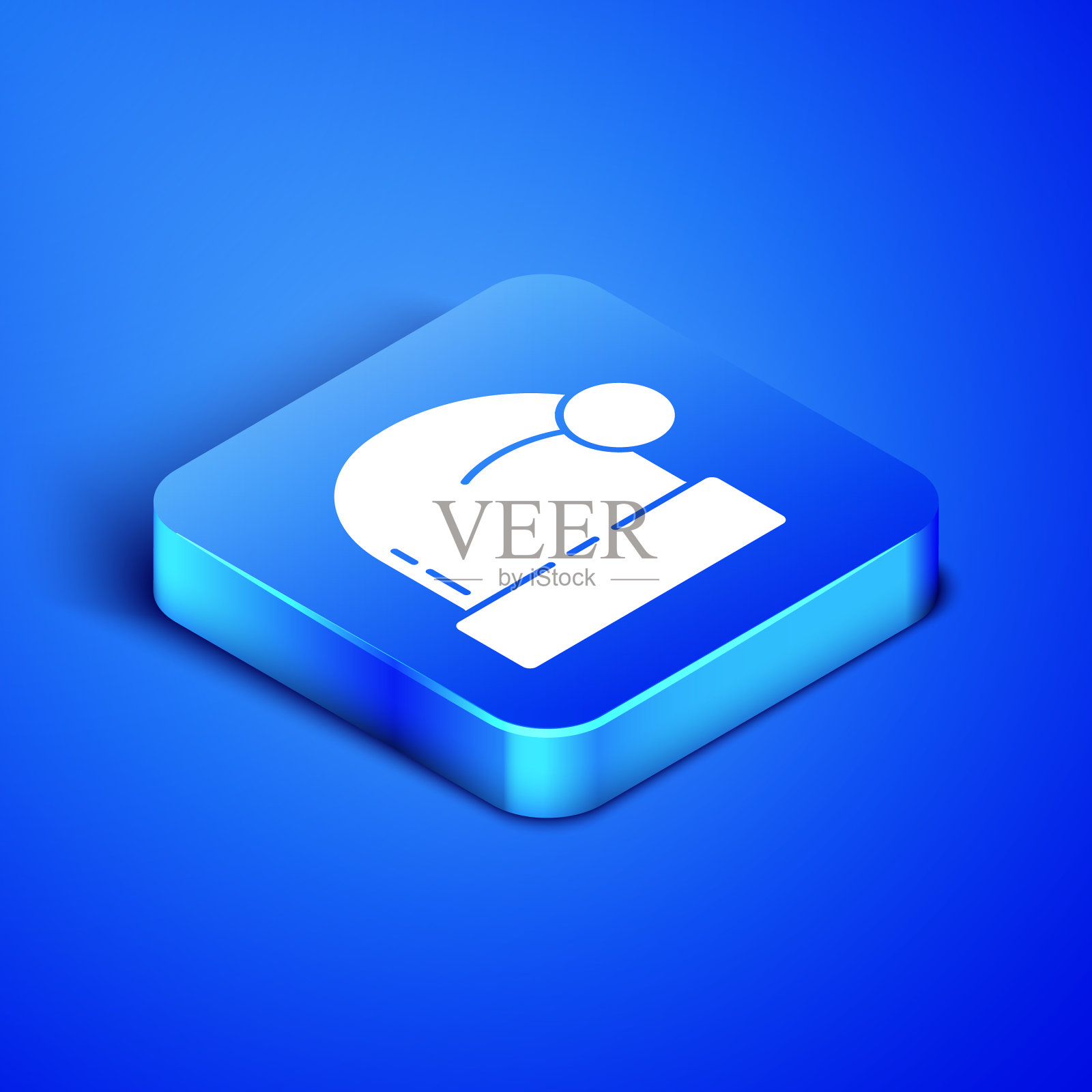 等距圣诞老人帽孤立图标图标素材