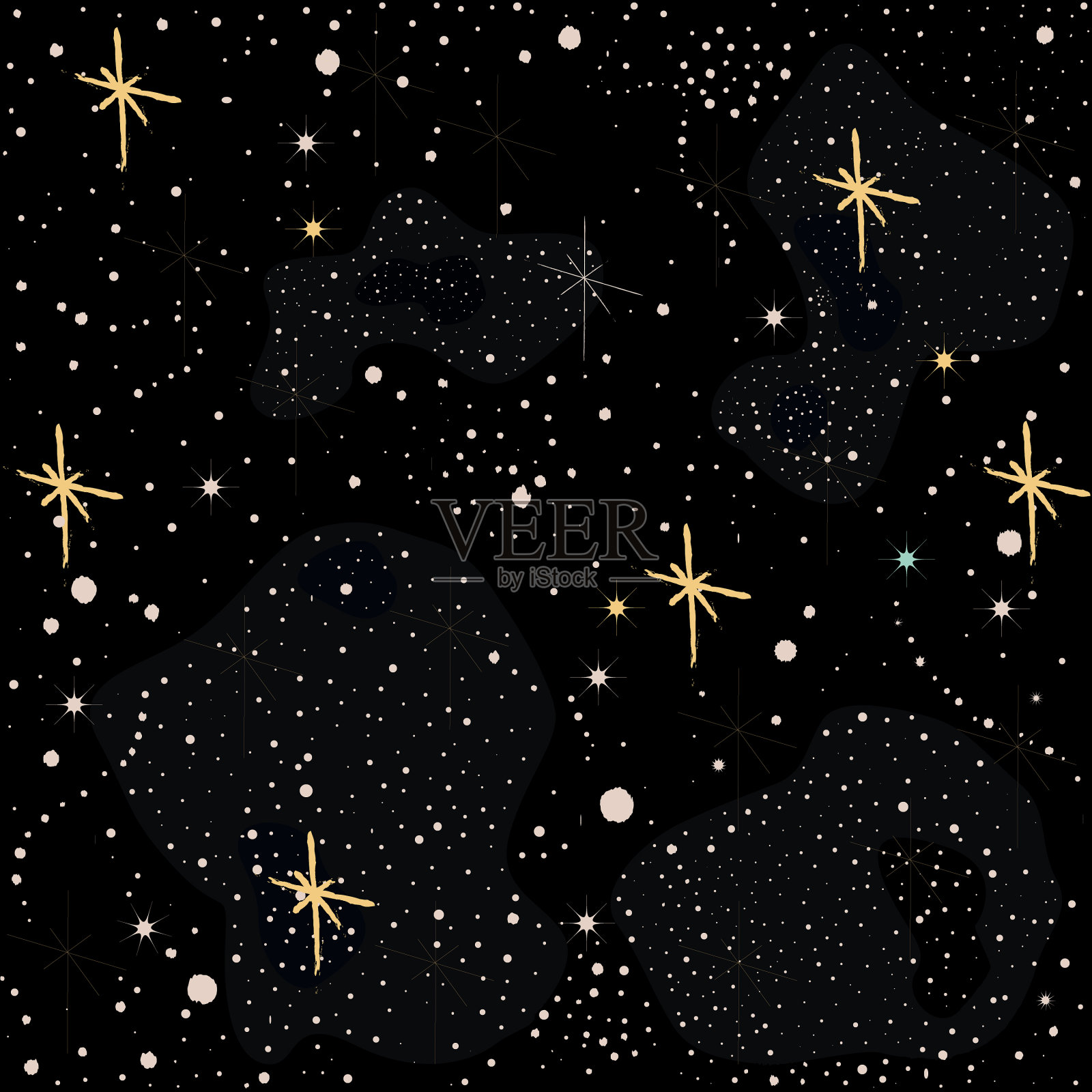 星星的无缝图案插画图片素材